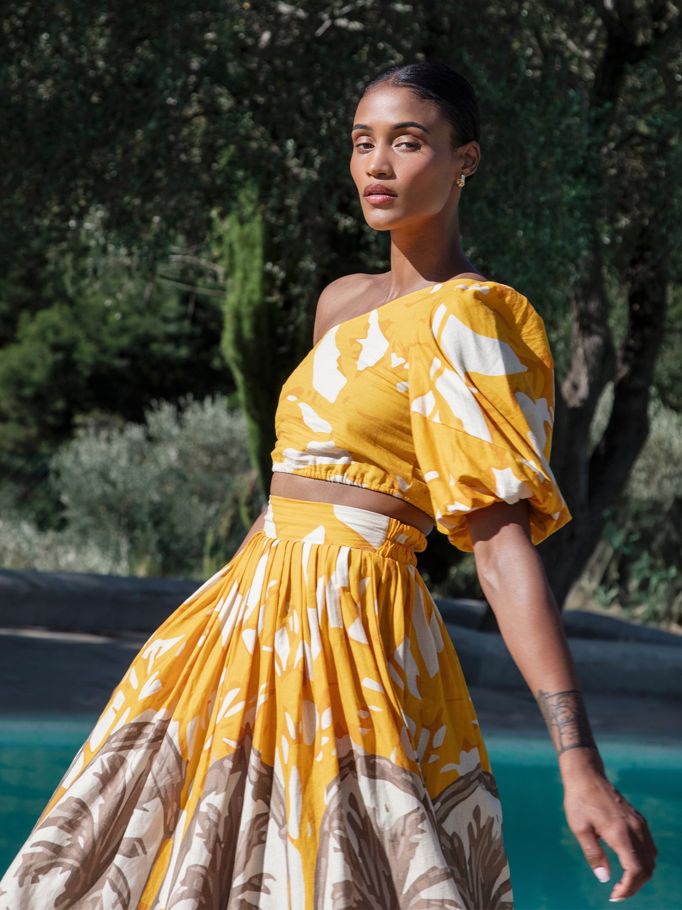 Printed Linen Ira Top - Avena Mustard