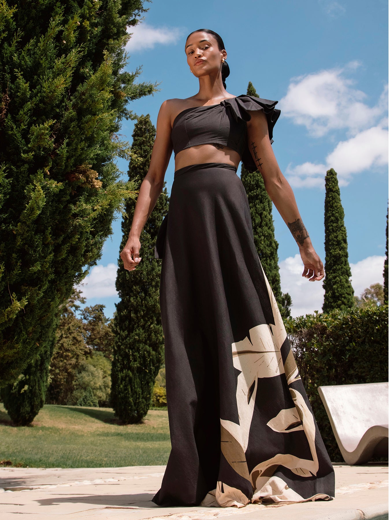 Printed Linen Mundi Skirt - Sierra Noir