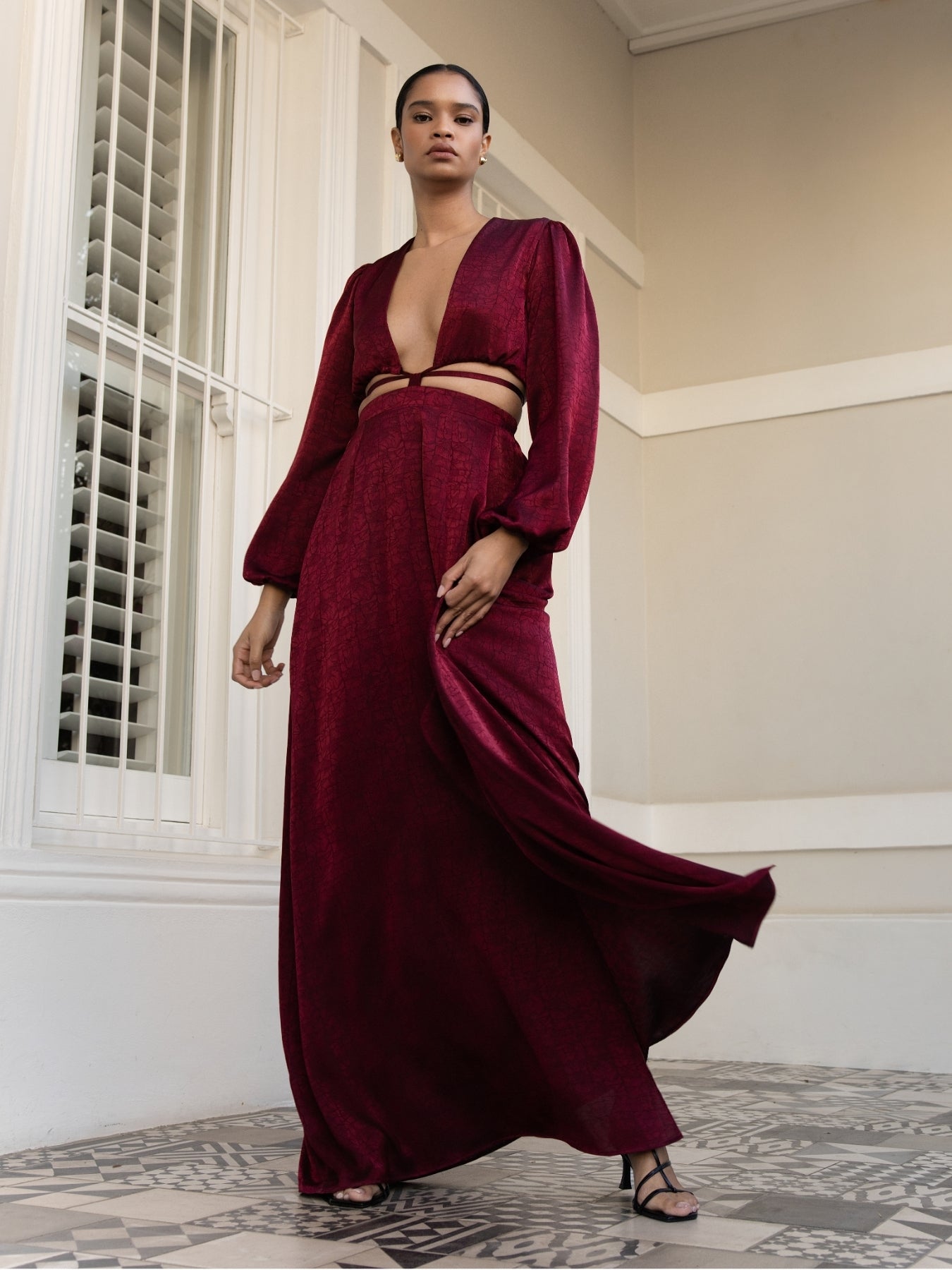 Amal Dress - Ayel Wine XL (US 16 to US 18) / No = Standard Height 5'8