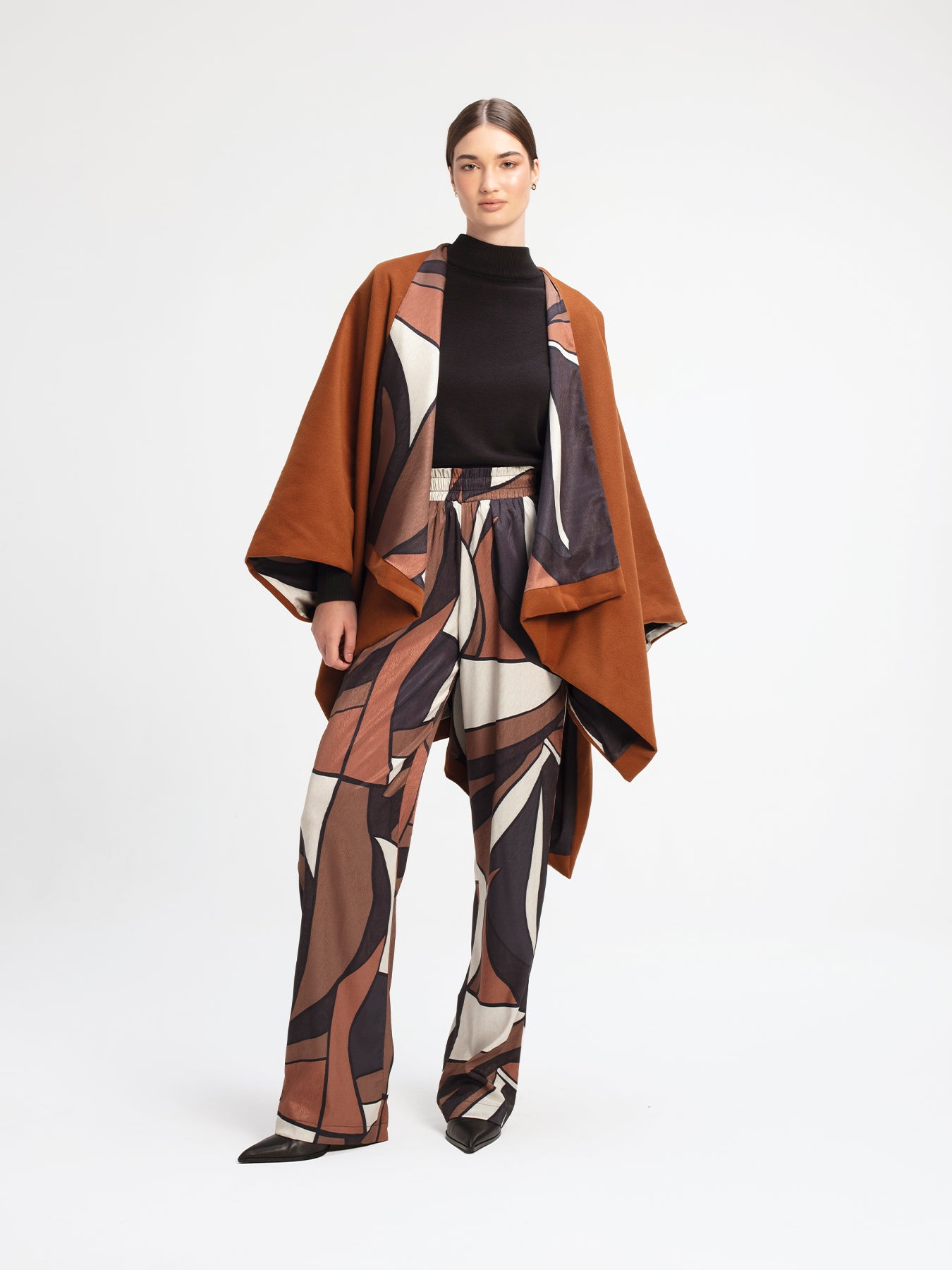 Amy Reversible Poncho - Chiado Rust