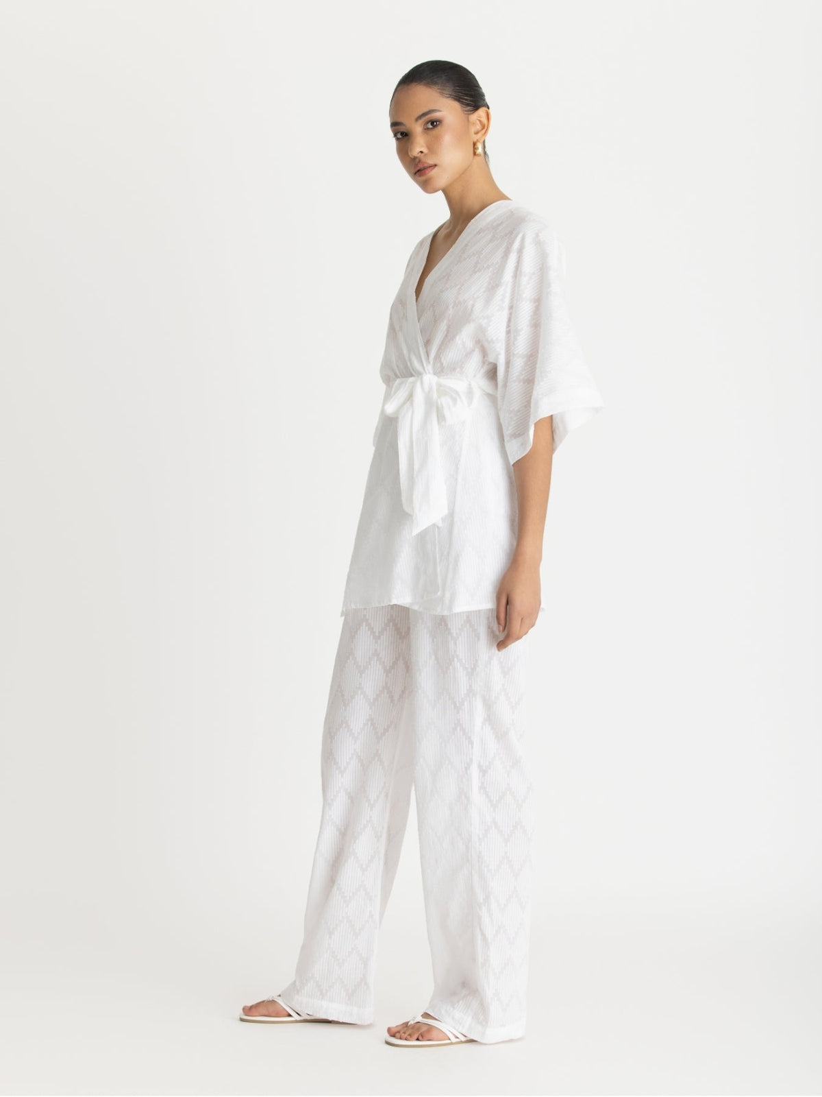 Cabana Cotton Kimono - Ondas Blanc