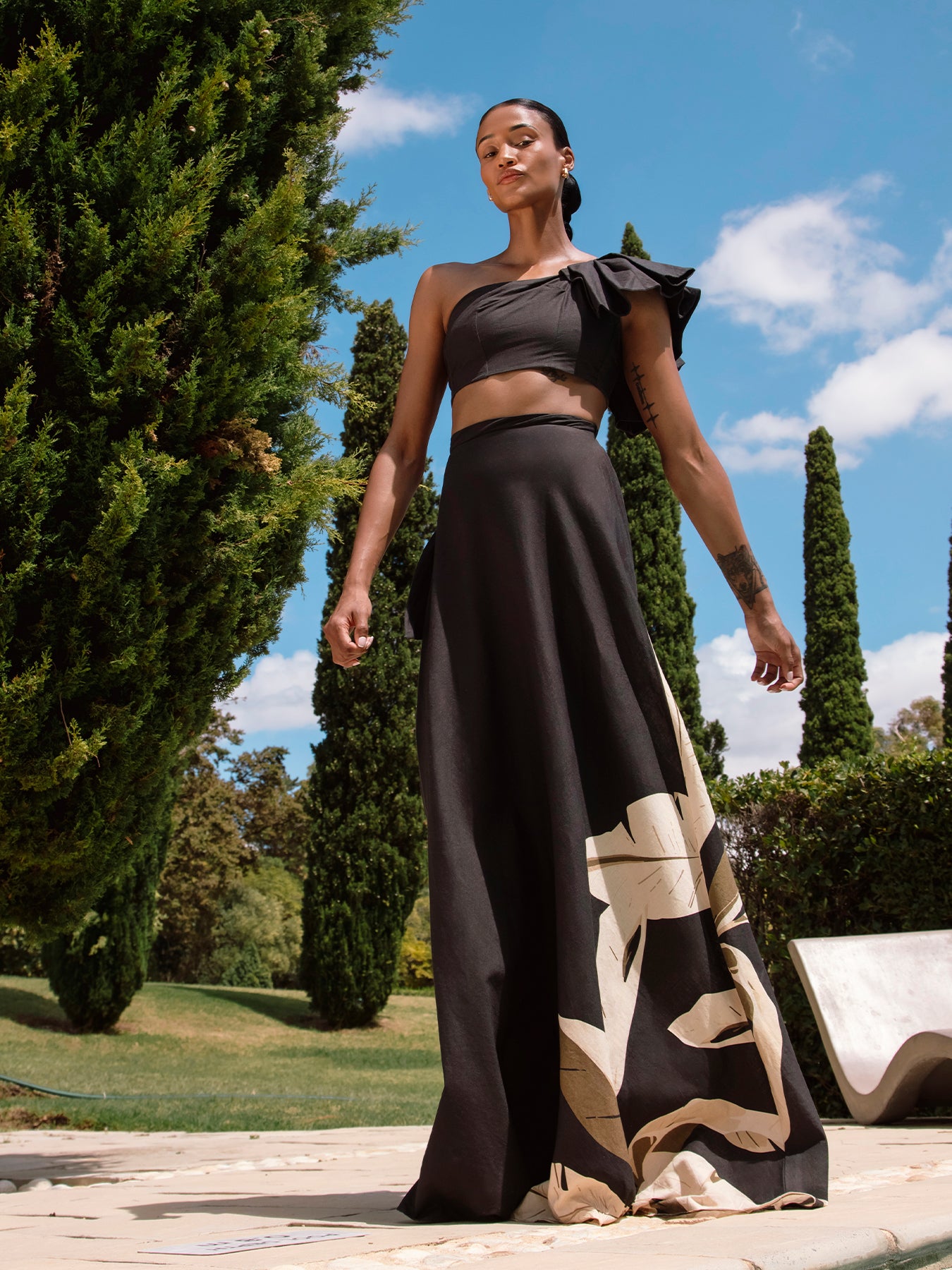 Printed Linen Dee Top - Sierra Noir