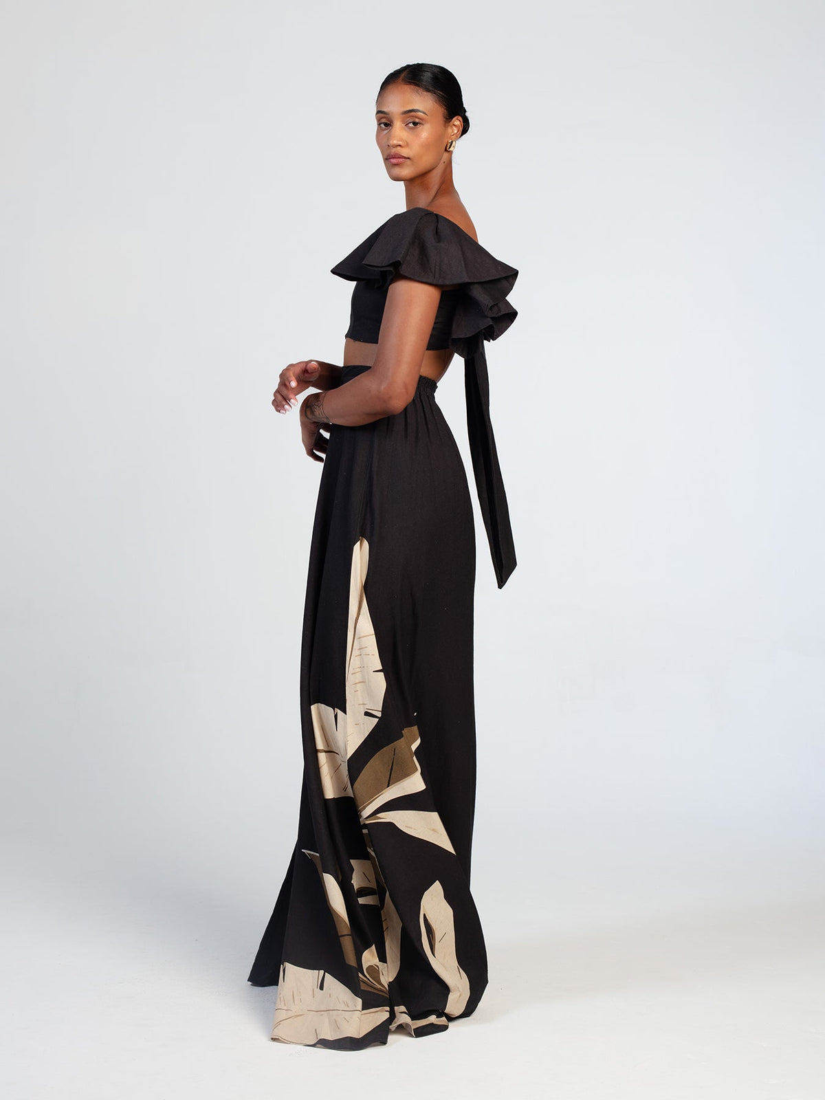 Printed Linen Dee Top - Sierra Noir