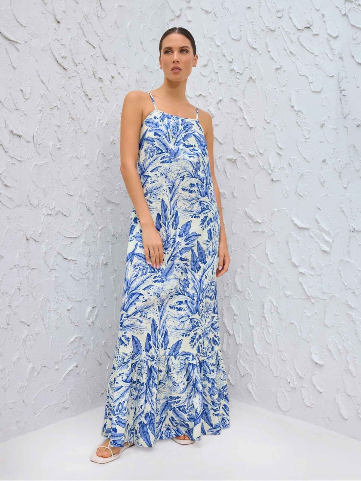 Printed Cotton Poplin Fari Dress - Toile Blu