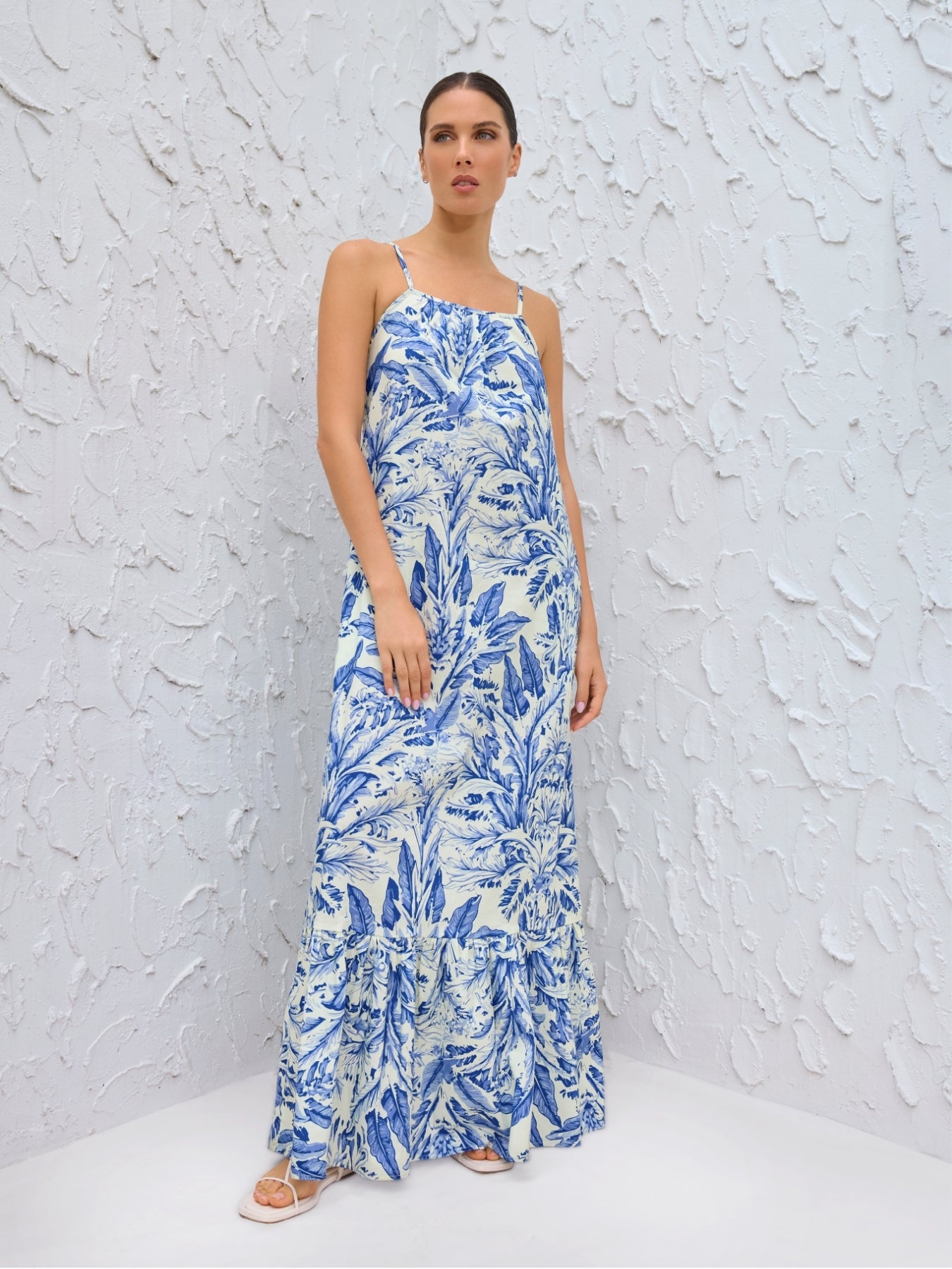 Printed Cotton Poplin Fari Maxi Dress in Blue Printed Cotton Poplin Fari Maxi Dress in Blue