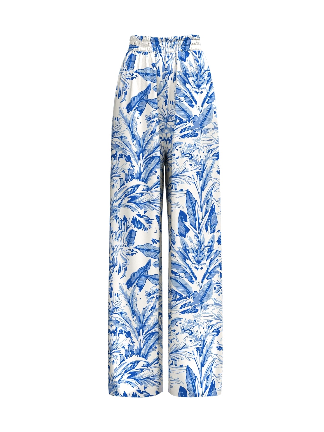 Printed Cotton Poplin Leer Pants - Toile Blu