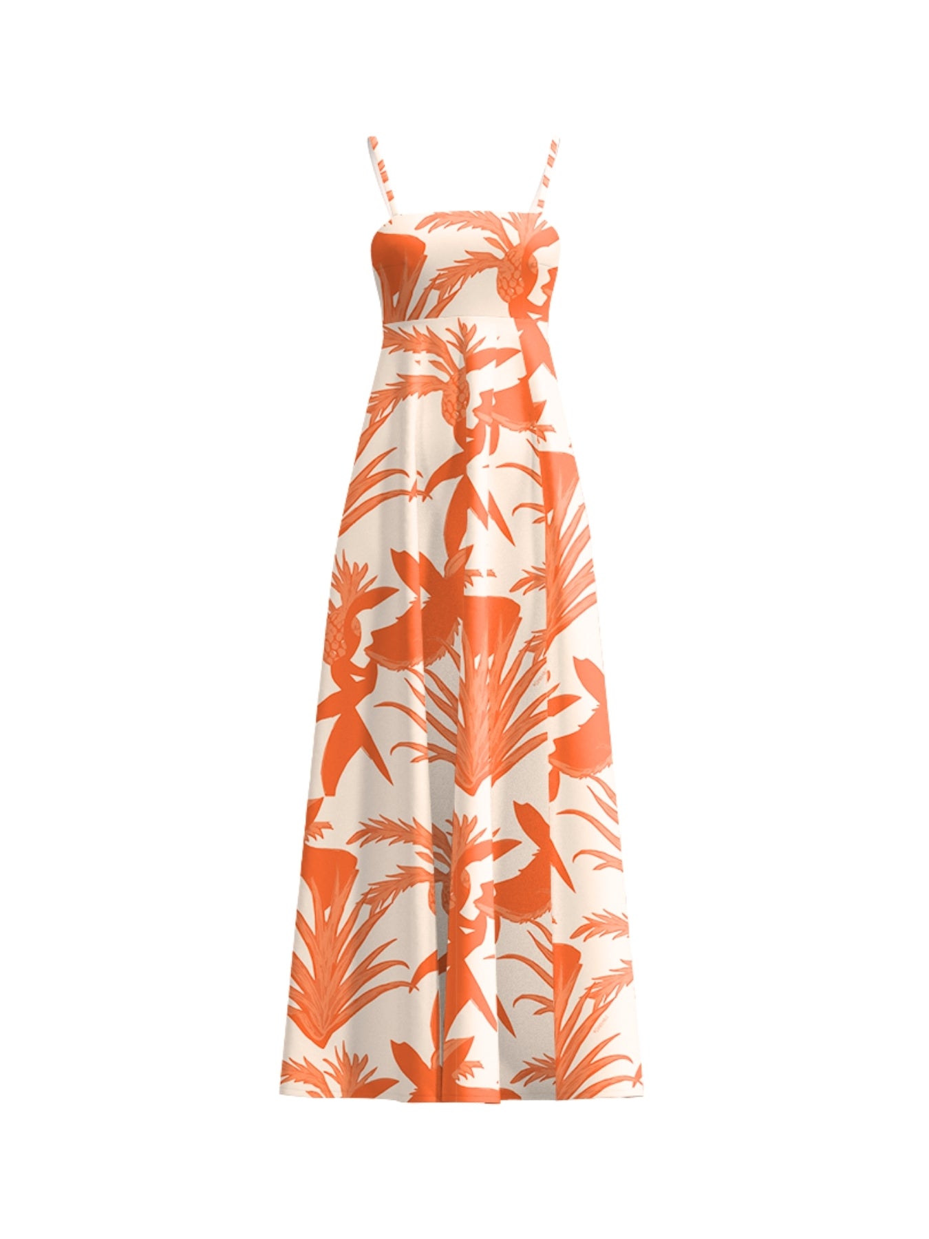 Printed Cotton Poplin Oria Dress - Tiki Orange