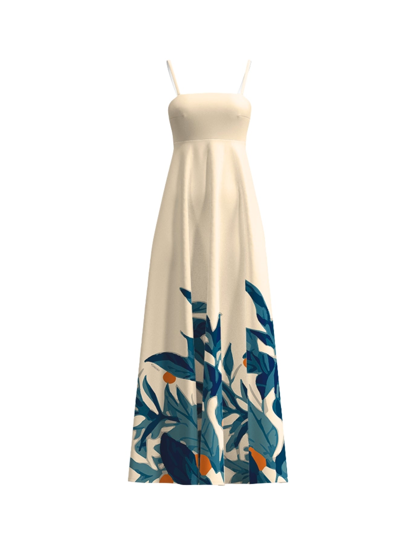 Printed Cotton Poplin Oria Dress - Zest Navy