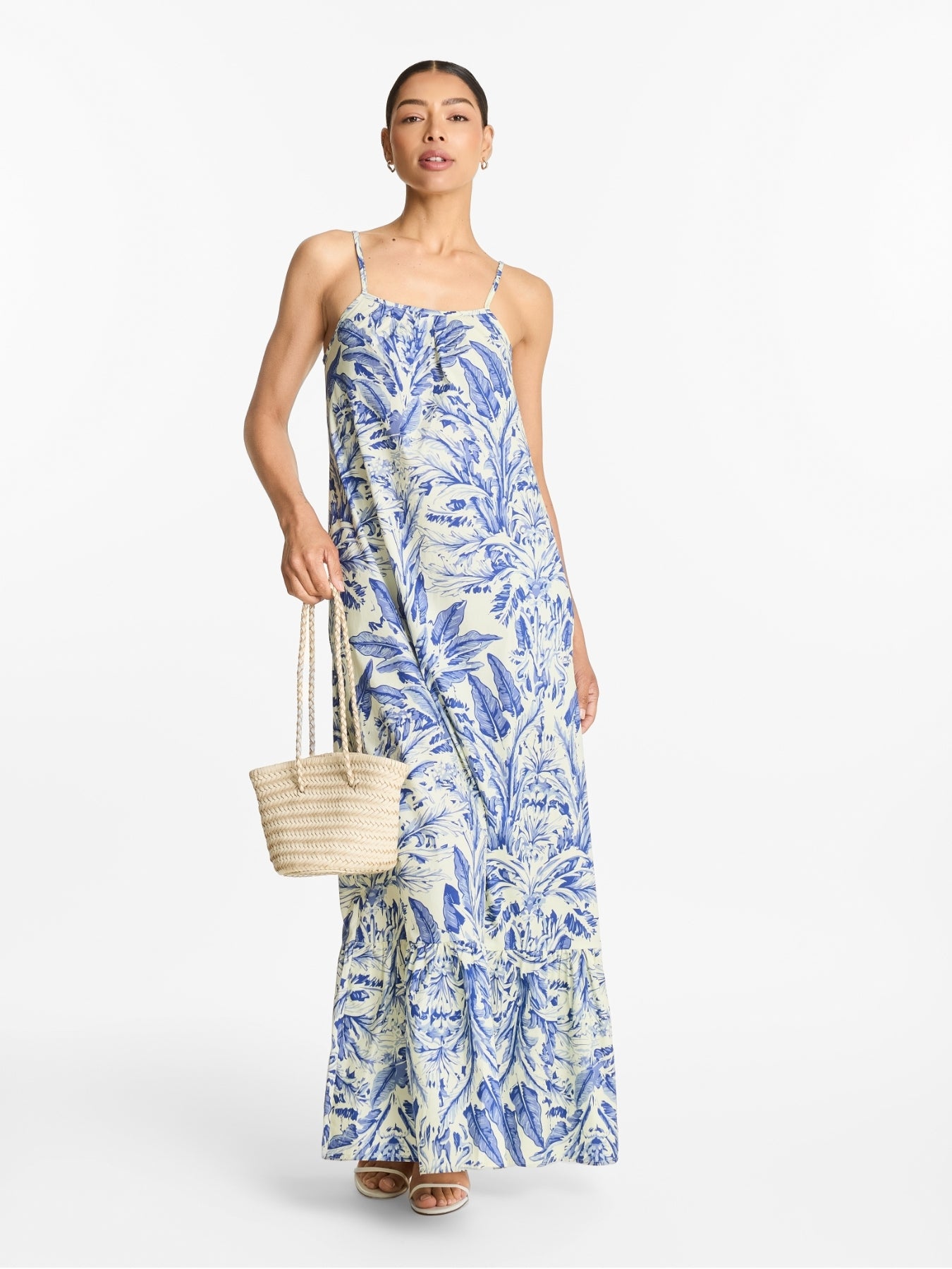 Printed Cotton Poplin Fari Dress - Toile Blu
