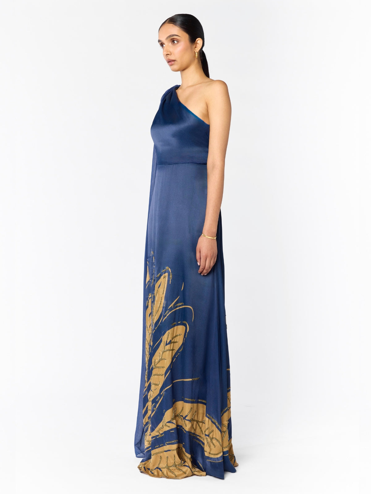 Handbeaded Ameera Dress - Fiura Navy