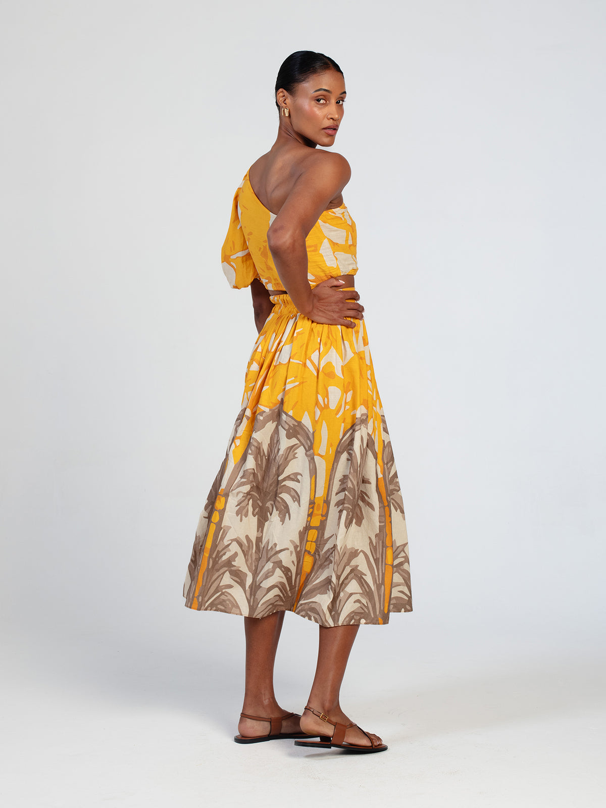 Printed Linen Ira Top - Avena Mustard