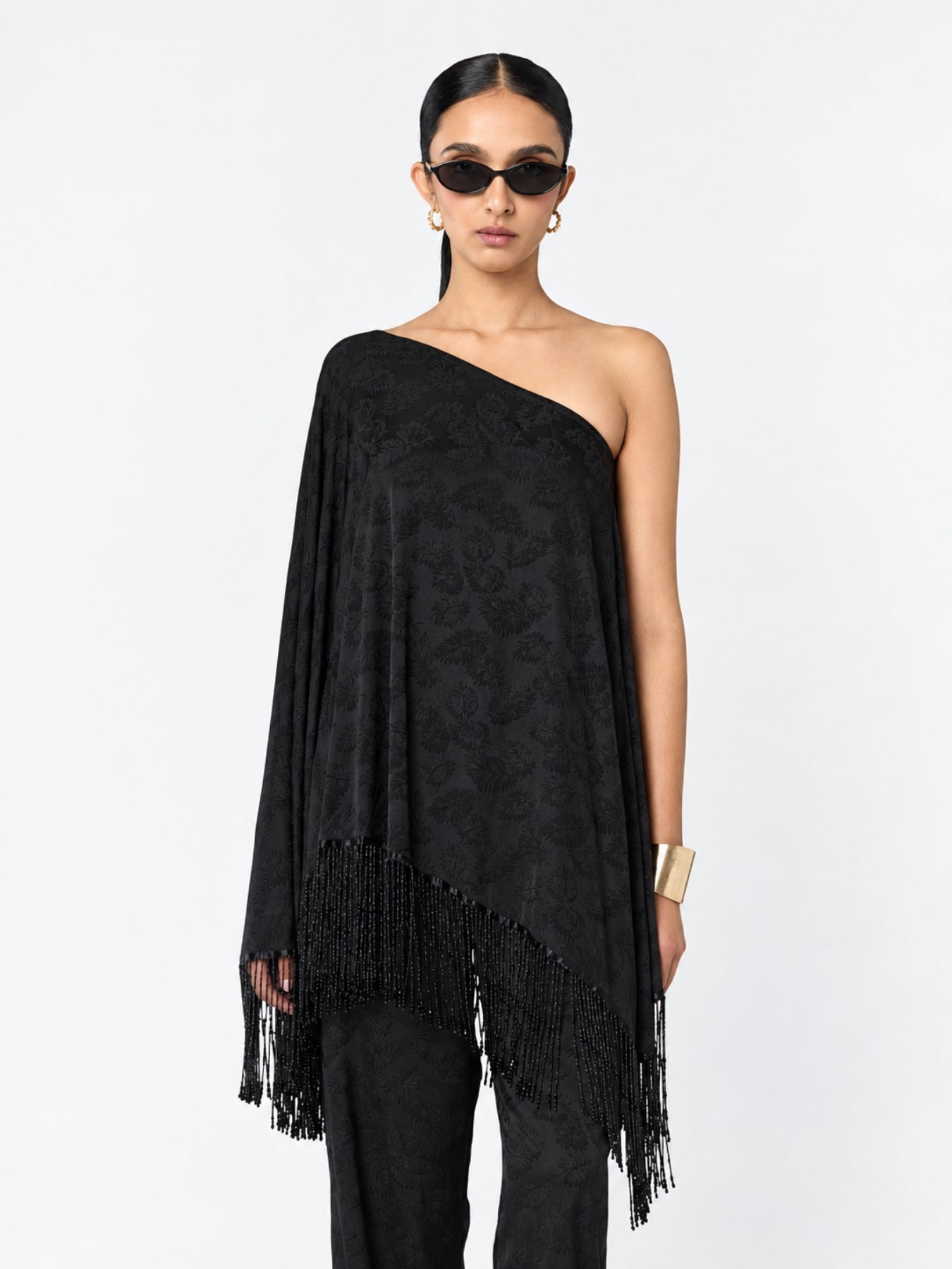 Beaded Tassel Irma Top - Zeen Noir