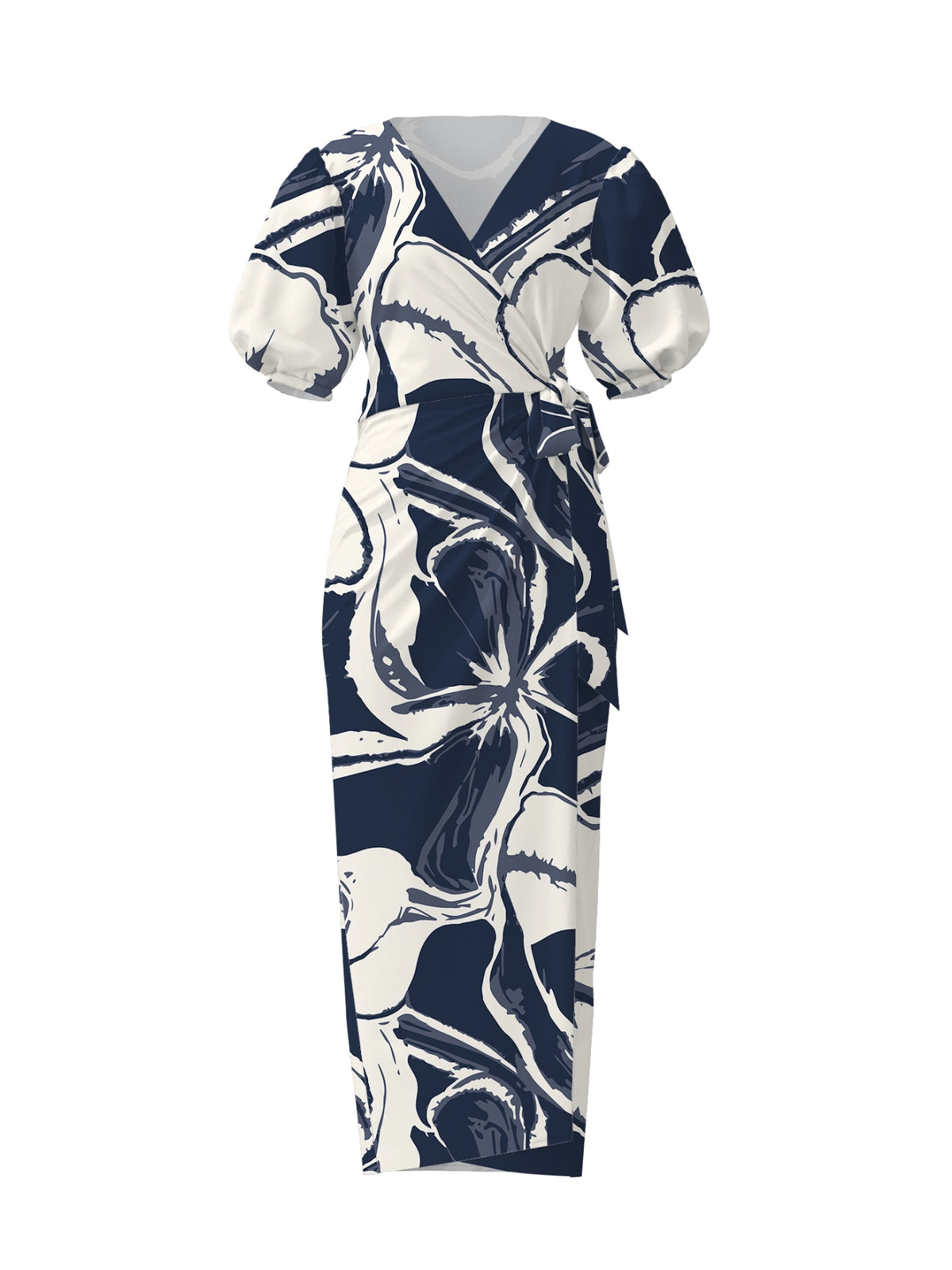 Printed Cotton Poplin Kyra Dress - Sora Navy