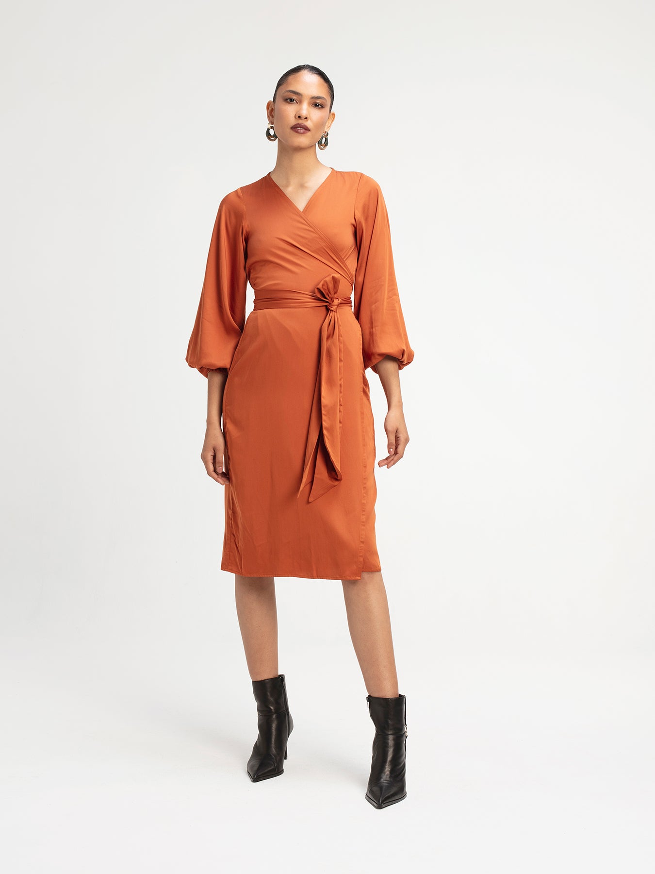 Lala Dress - Solid Rust Xs (US 0 to US 2) / Yes = Enter Your Height Below Lala Dress - Solid Rust Xs (US 0 to US 2) / Yes = Enter Your Height Below