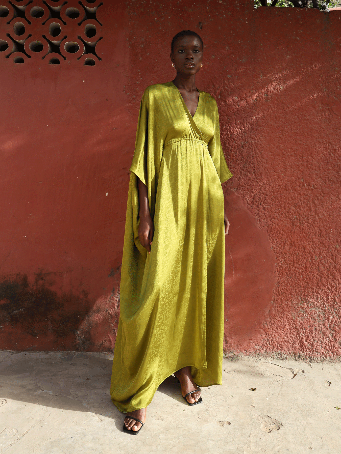 olive gold dress Cowl Back Satin Bridesmaid Dress
