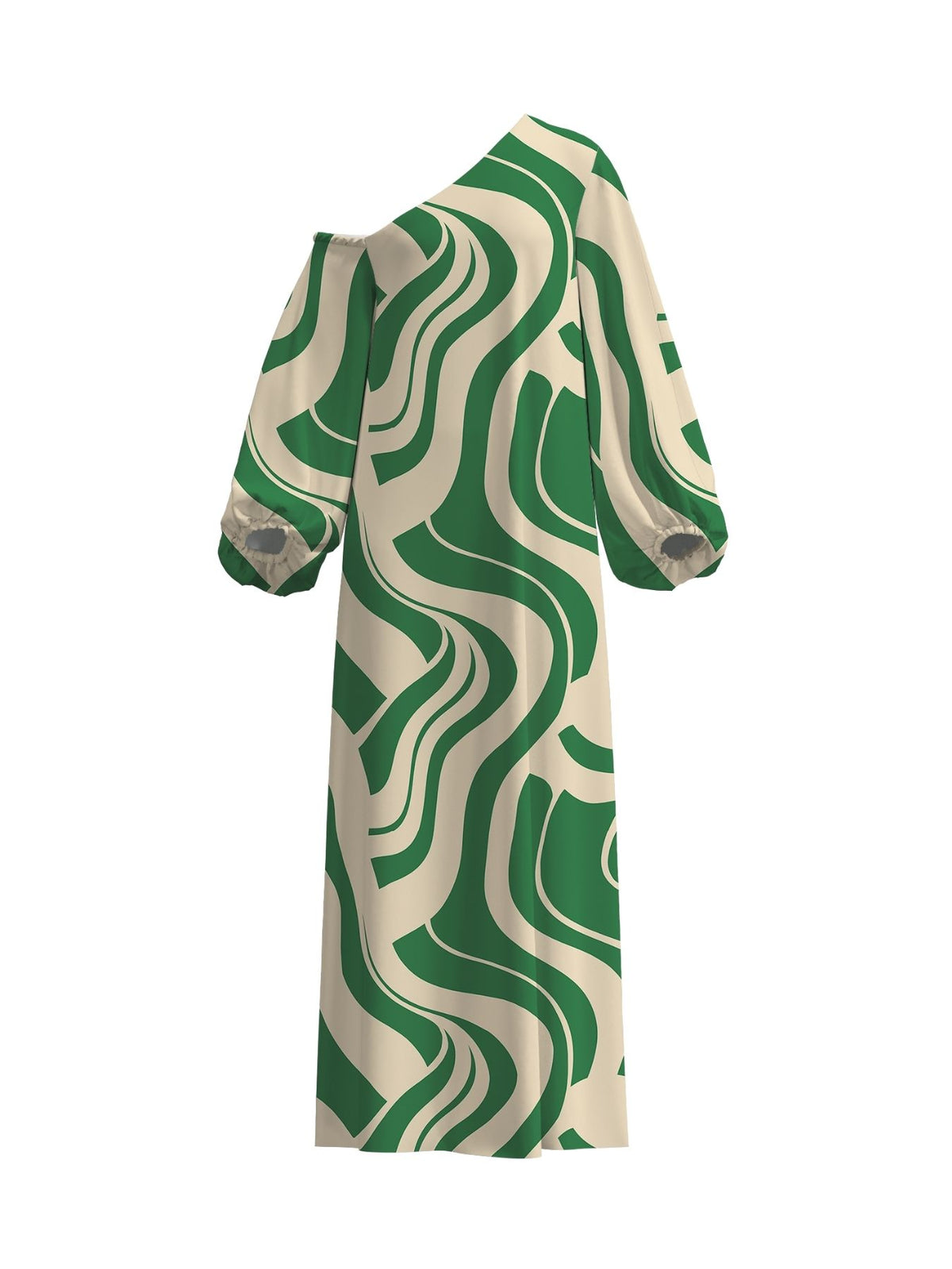 Printed Cotton Poplin Niva Dress - Luze Olive