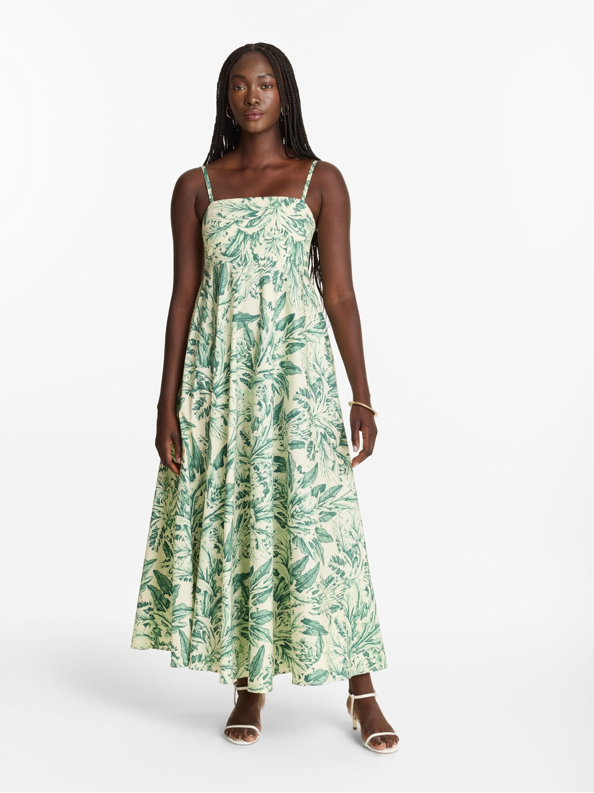 Printed Cotton Poplin Oria Dress - Toile Olive