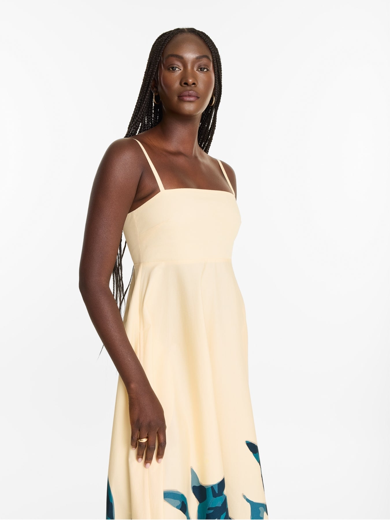 Printed Cotton Poplin Oria Dress - Zest Navy