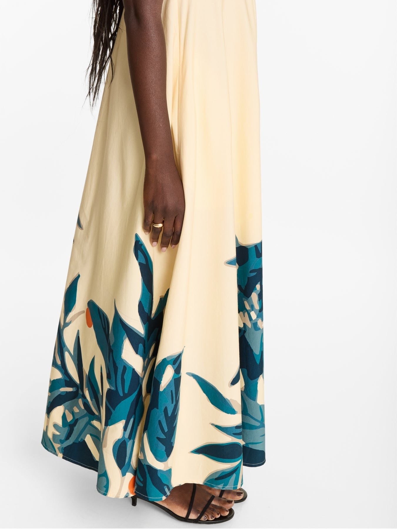 Printed Cotton Poplin Oria Dress - Zest Navy