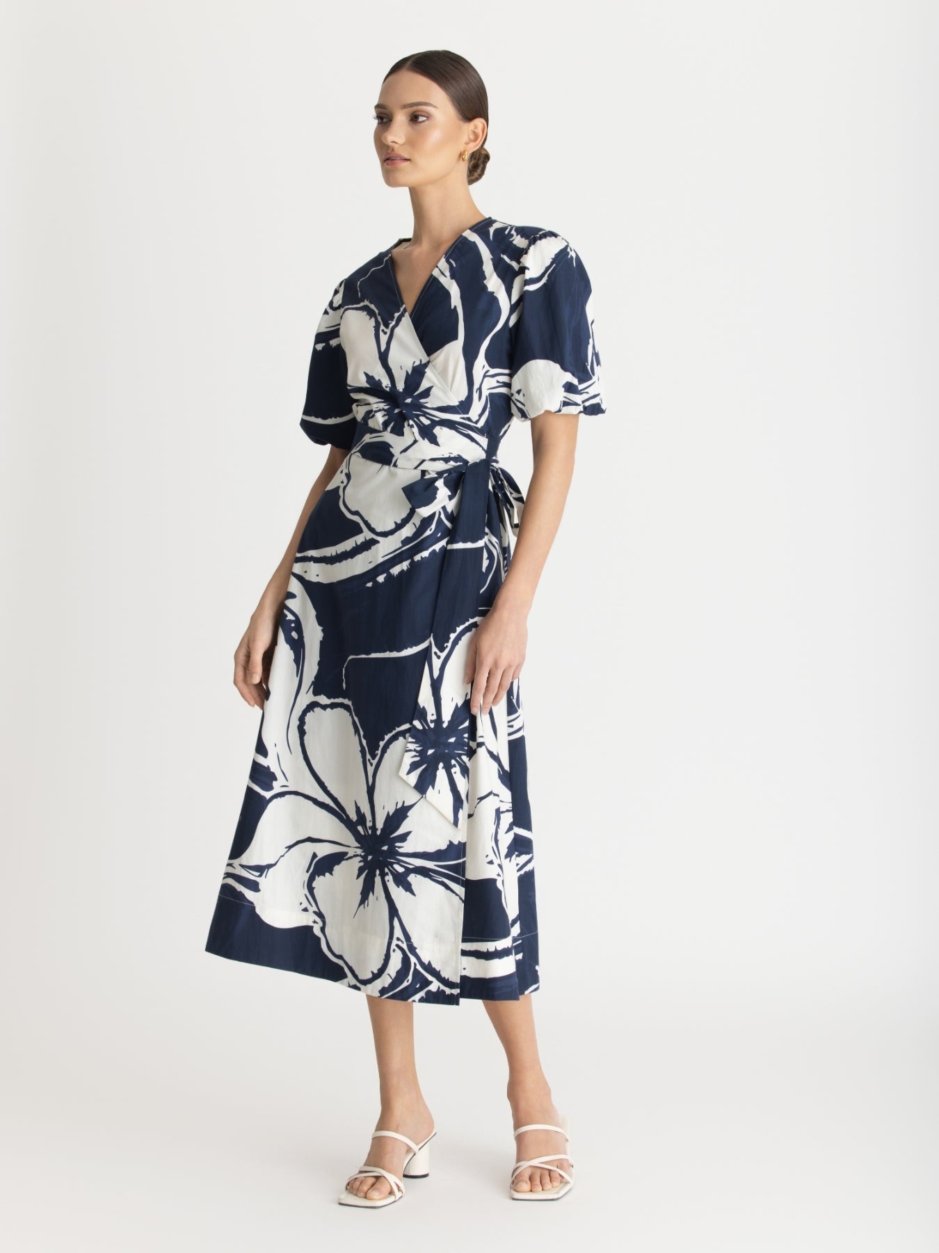 Printed Cotton Poplin Kyra Dress - Sora Navy