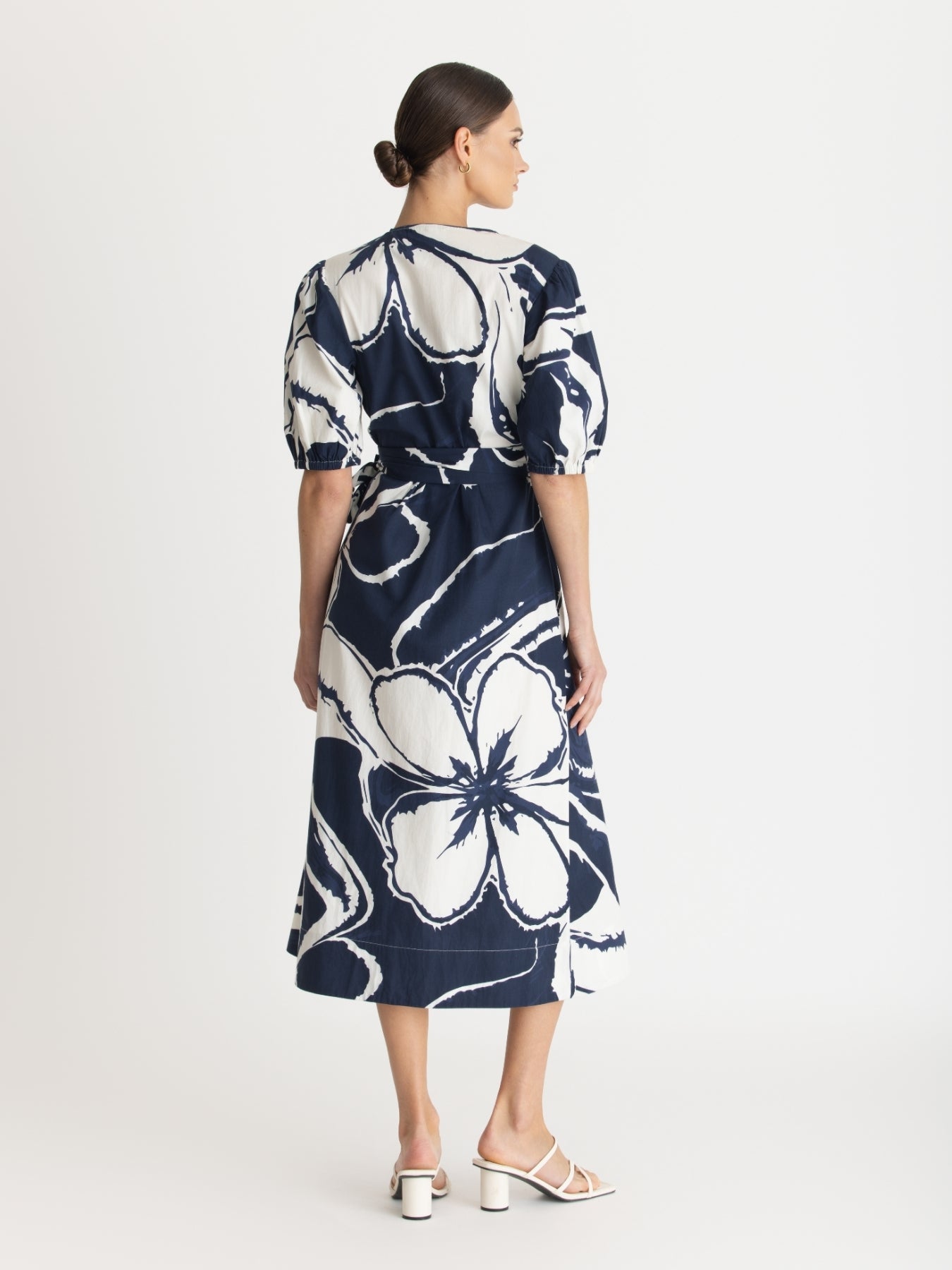 Printed Cotton Poplin Kyra Dress - Sora Navy
