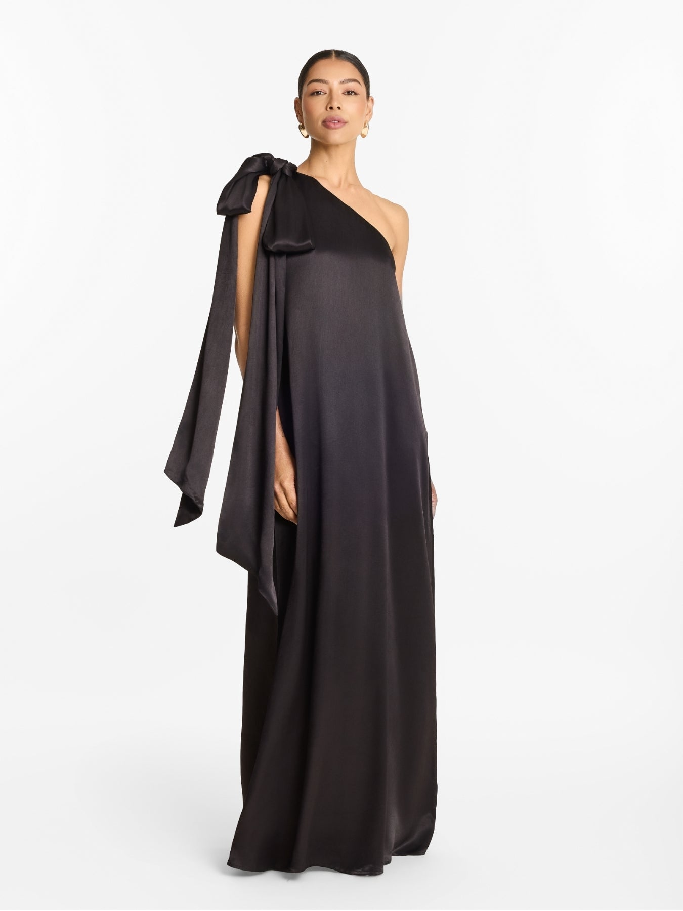 viscose dress Karen Millen Viscose Crepe Chain Print Long Sleeve Midi Dress in Navy