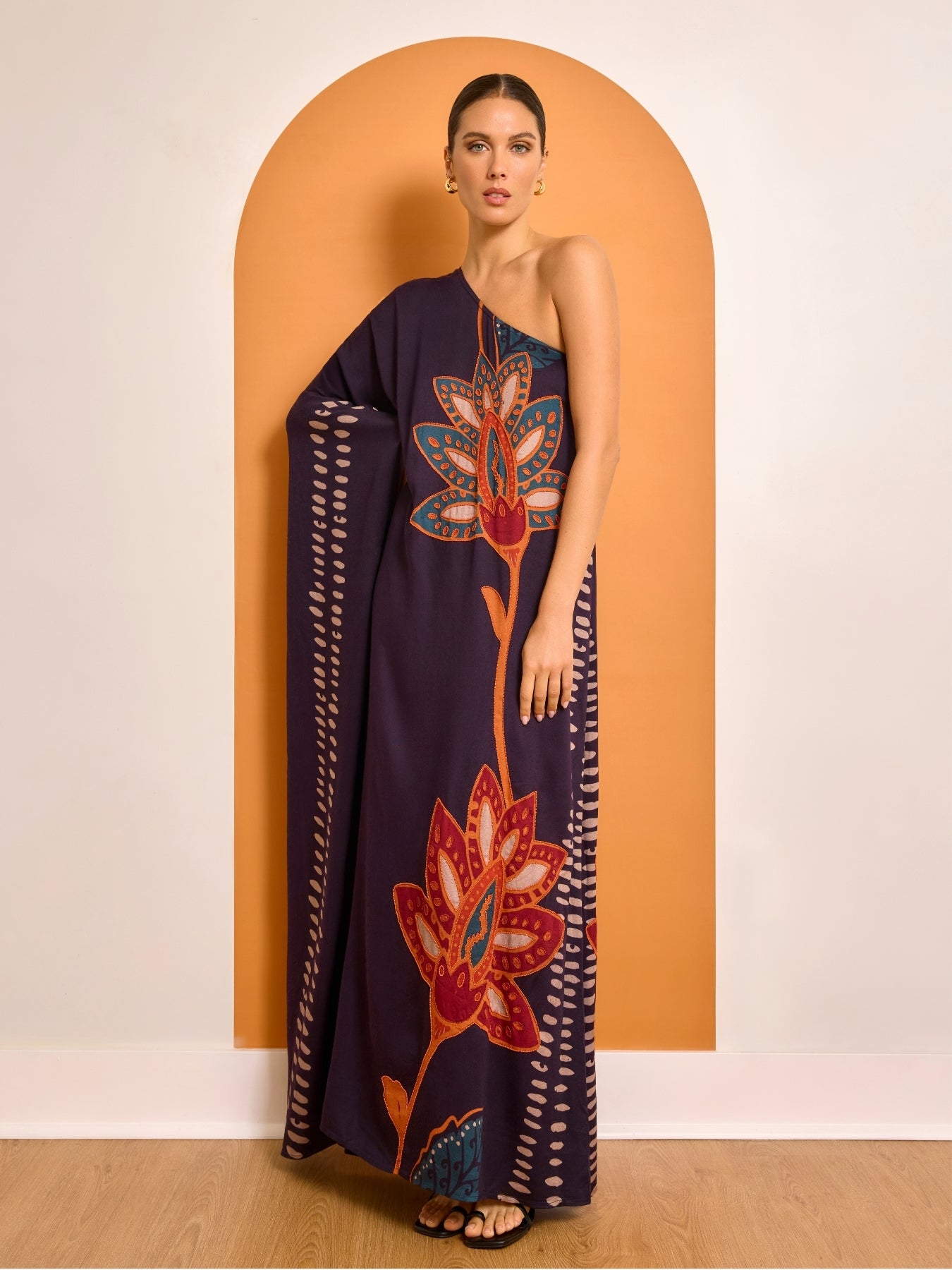 Handbeaded Satu Dress - Razu Navy