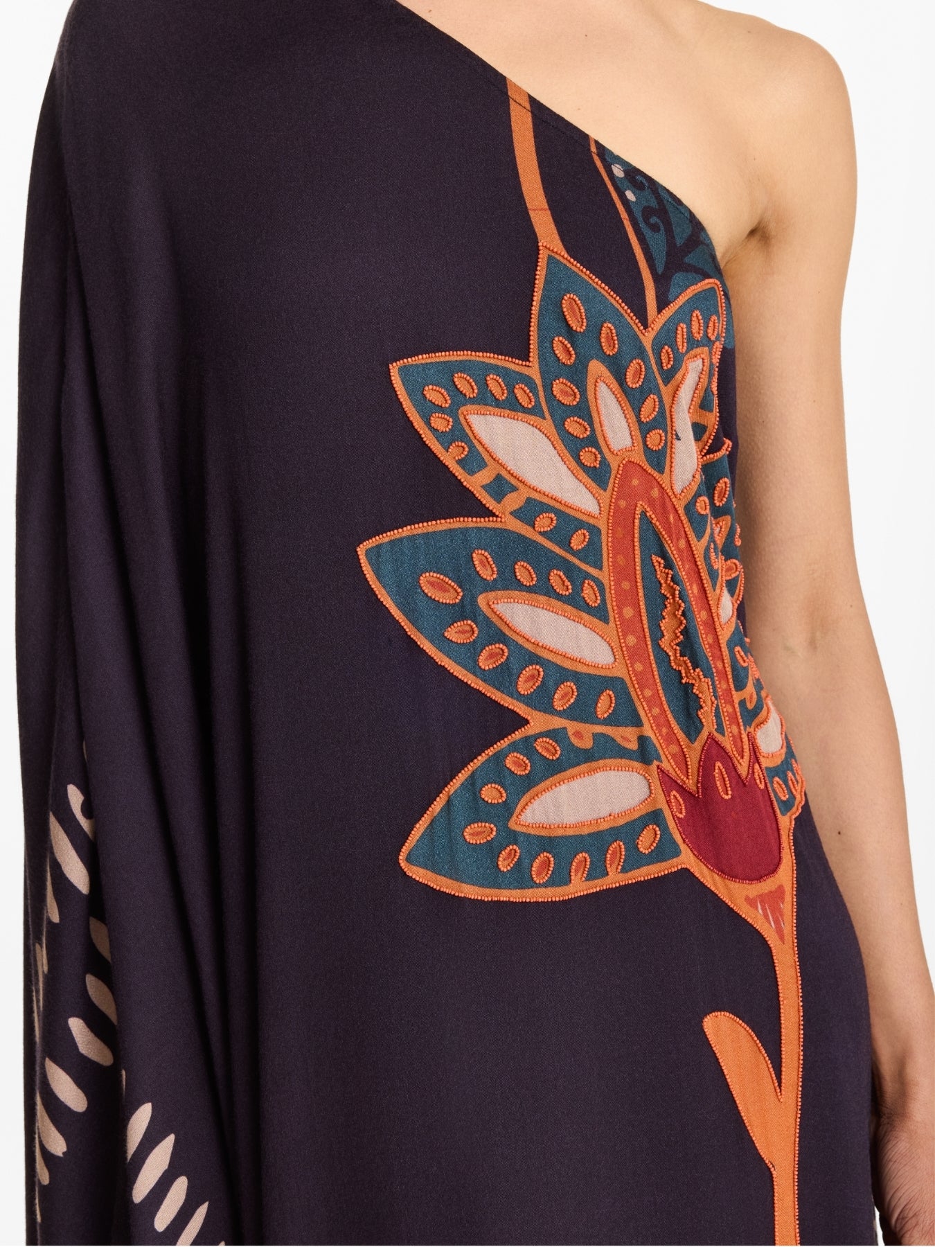 Handbeaded Satu Dress - Razu Navy