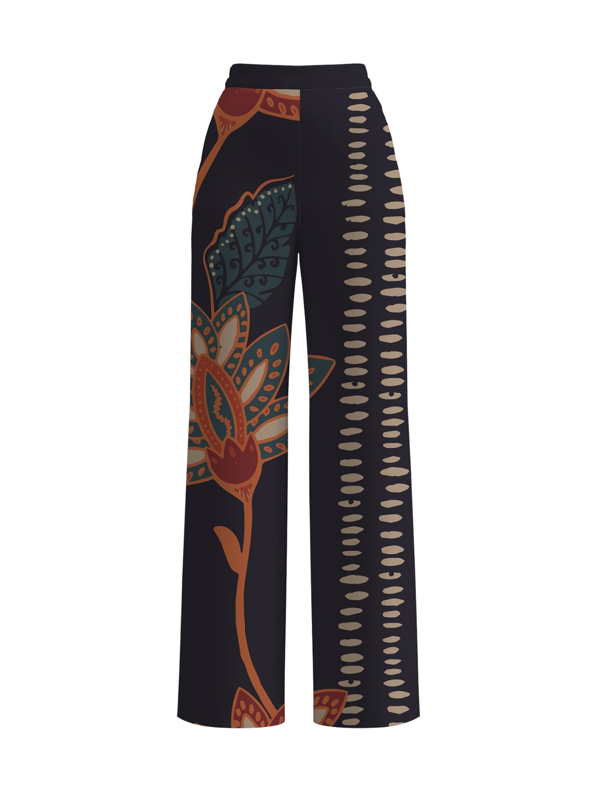 Printed Linen Tova Pants - Razu Navy