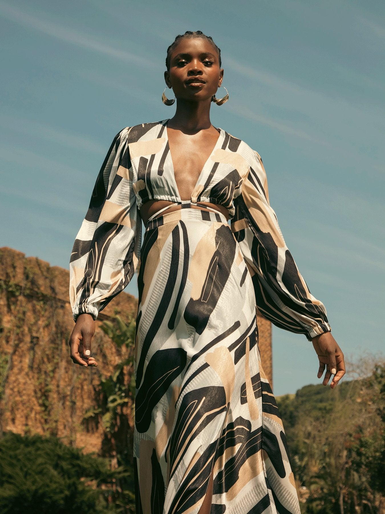 Amal Dress - Abstract Noir - diarrablu