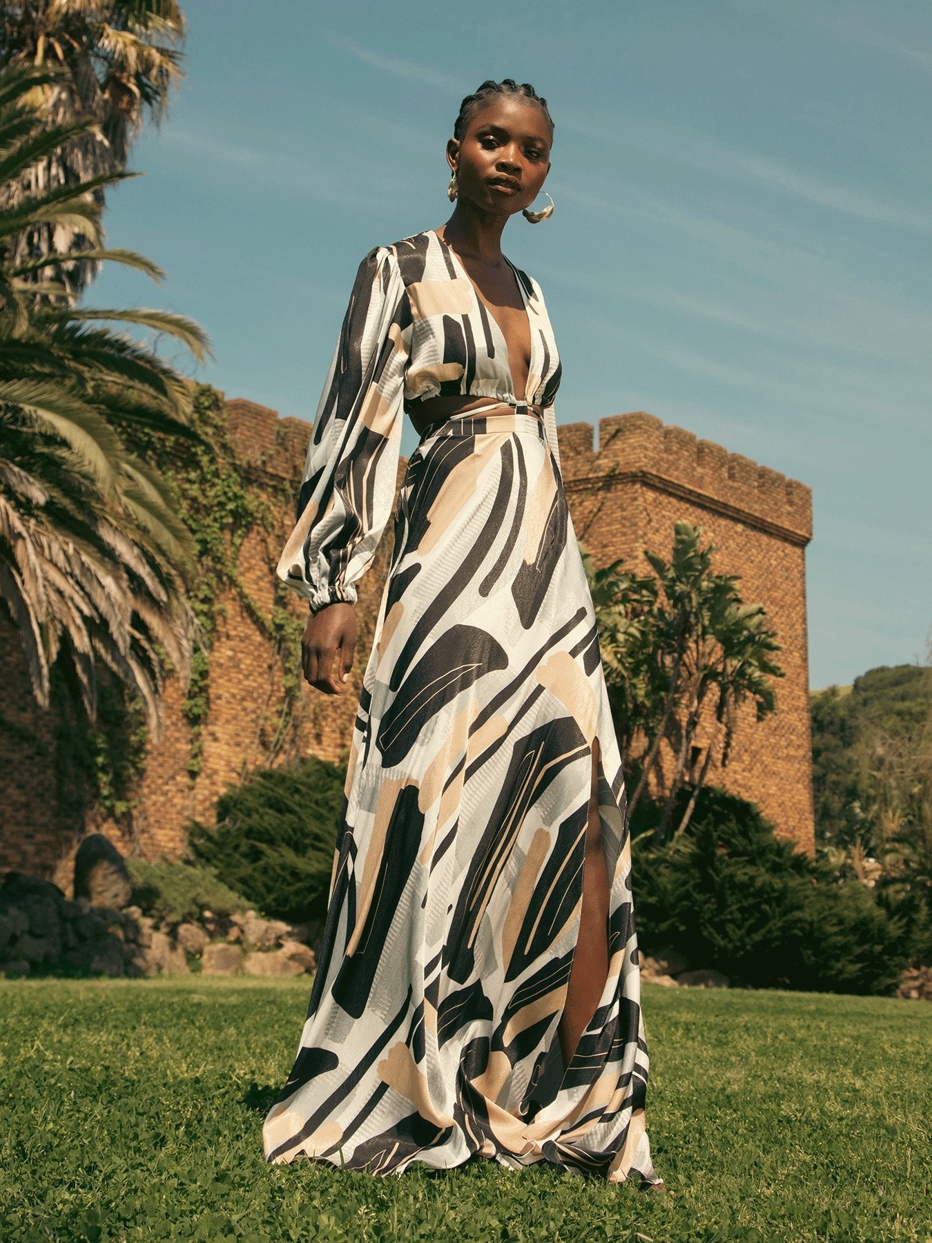 Amal Dress - Abstract Noir - diarrablu