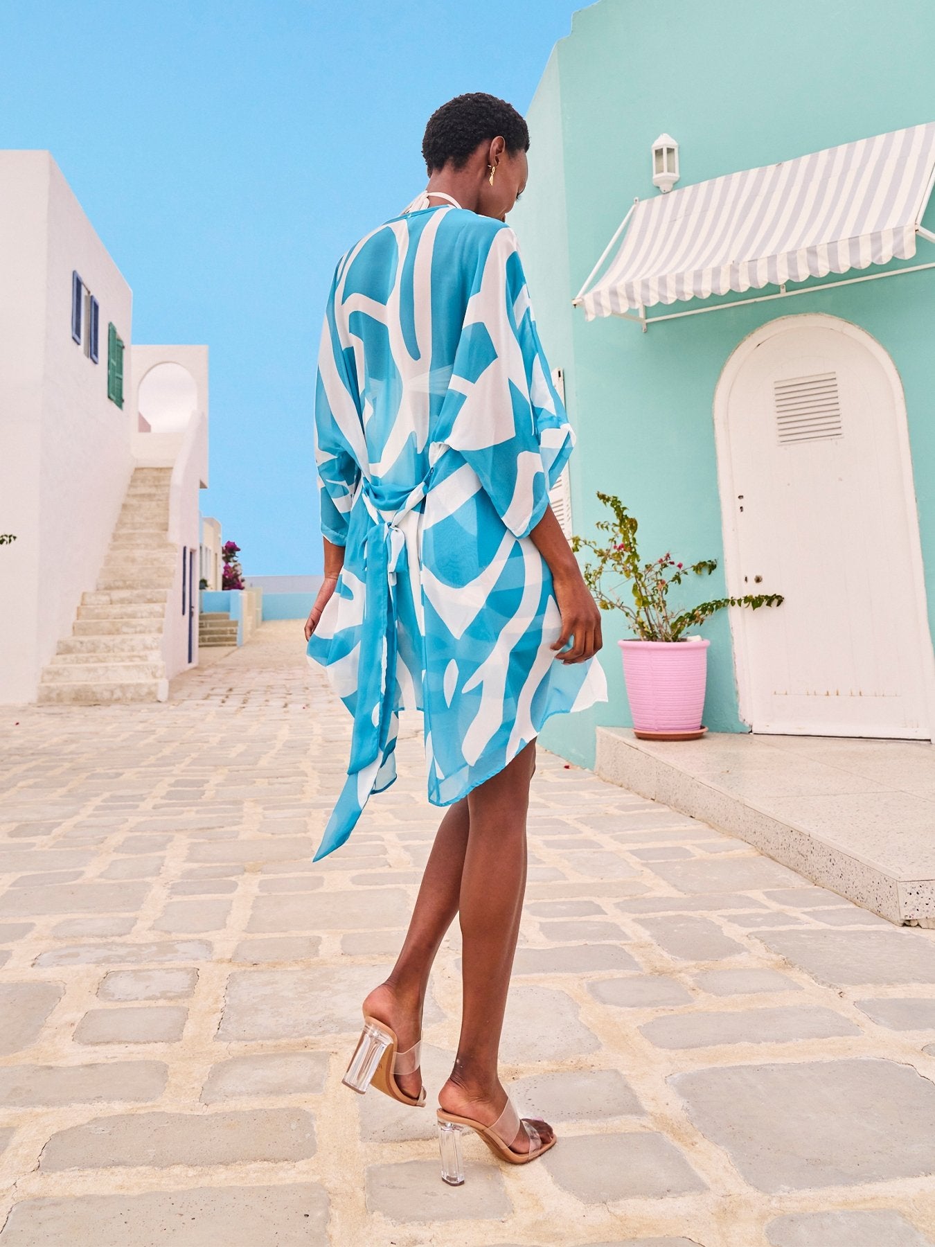 Cabana Kimono - Swirl Blu - diarrablu