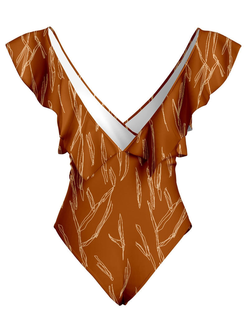 Nabu Swimsuit - Scribble Rust - diarrablu