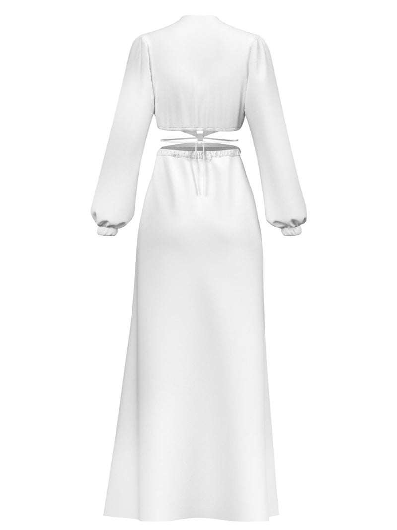 Sustainable Amal Dress - Solid Blanc - diarrablu