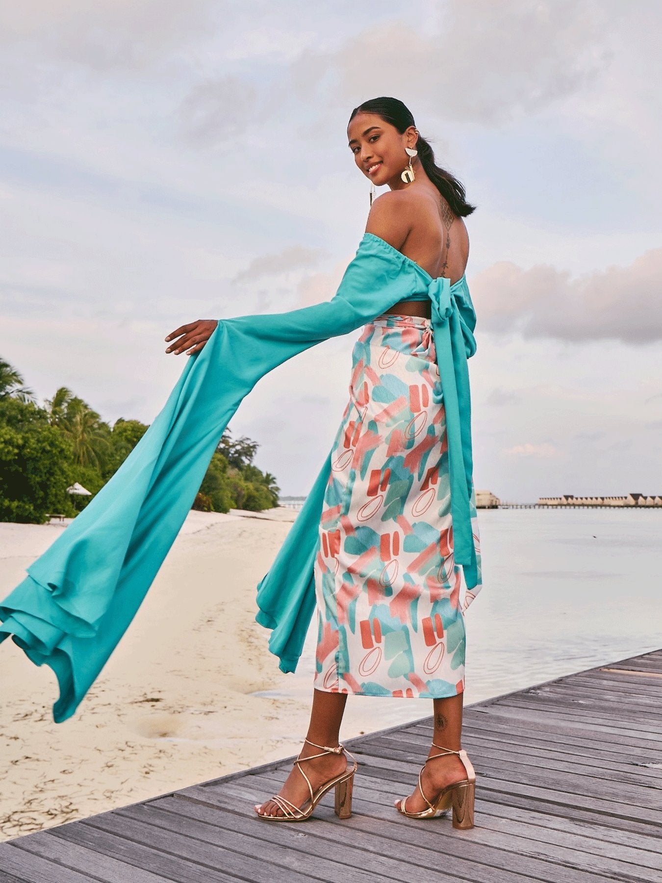 Sustainable Kinu Top - Solid Aqua - diarrablu