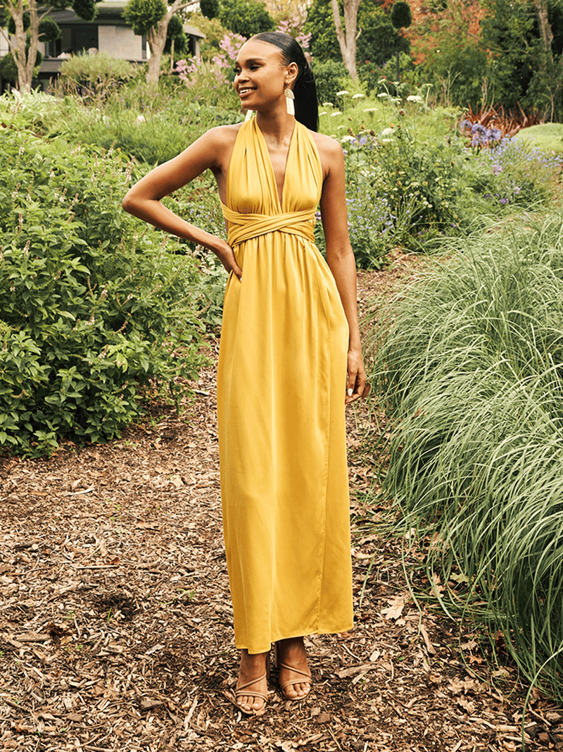Sustainable Mailys Dress - Solid Mustard