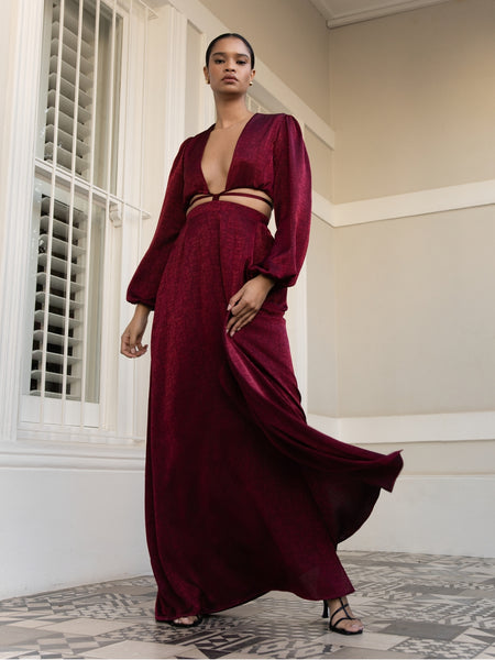 akela maxi dress wine Amal Dress