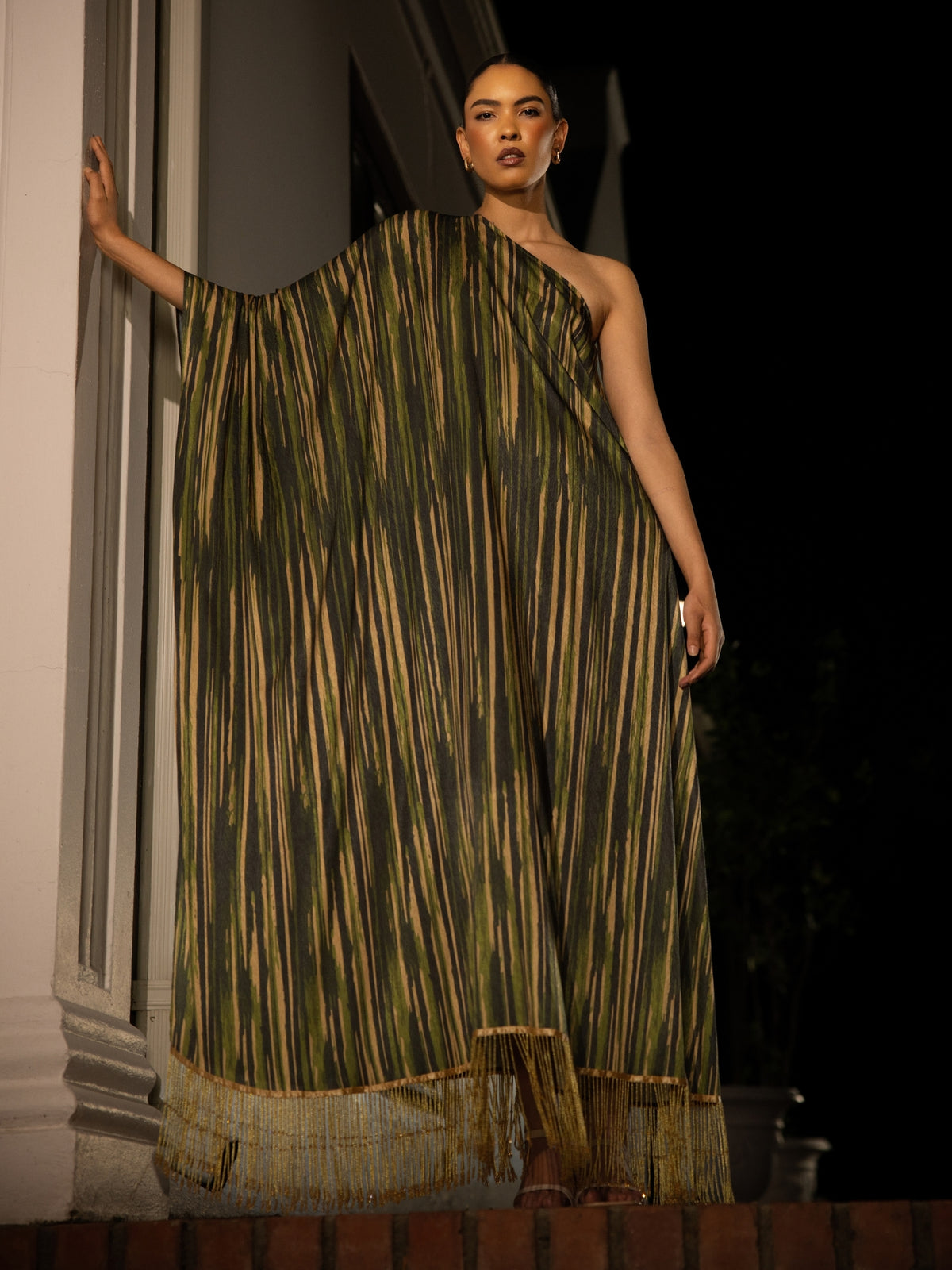 Beaded Tassel Satu Dress - Erma Olive