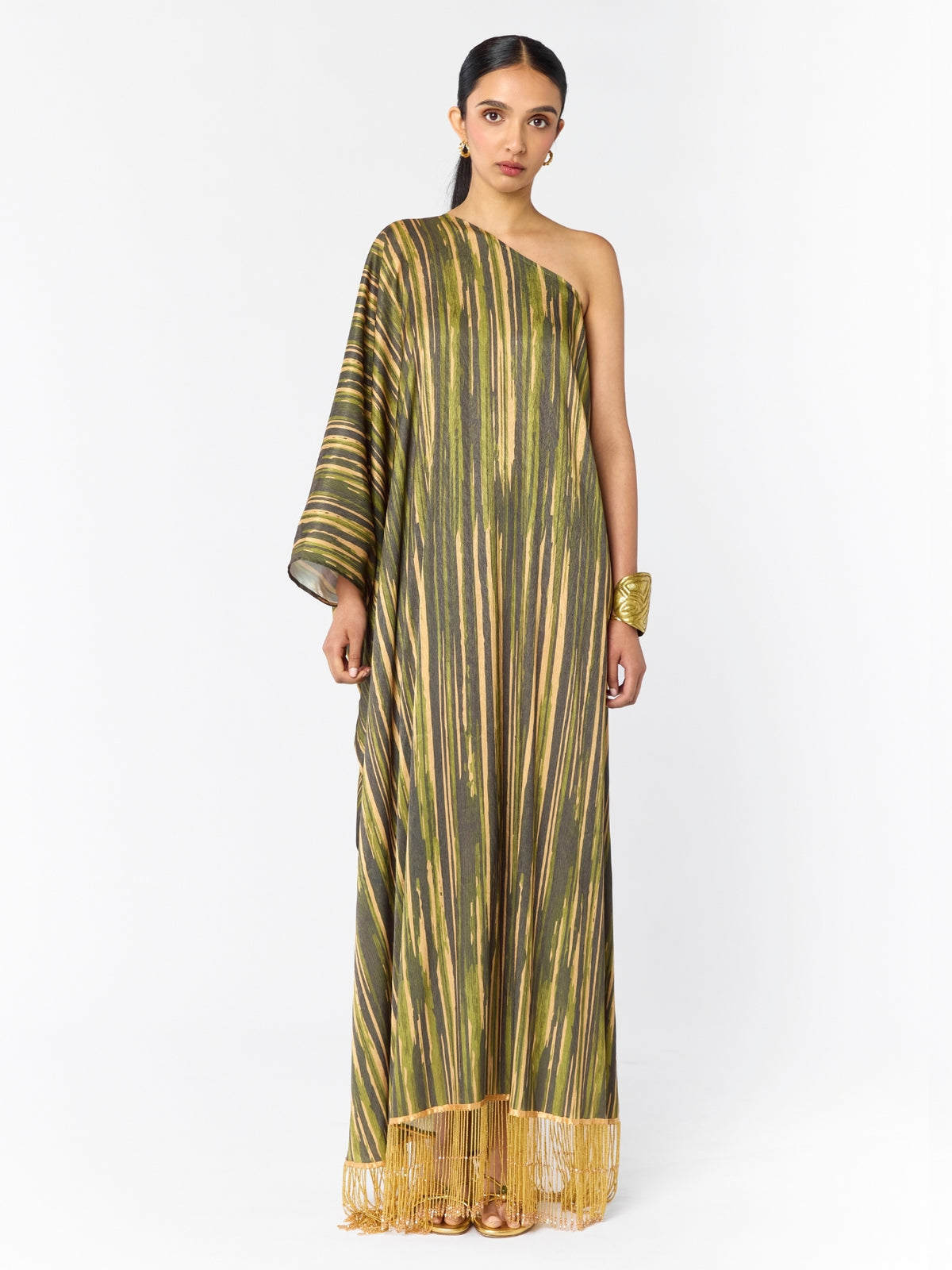 Beaded Tassel Satu Dress - Erma Olive