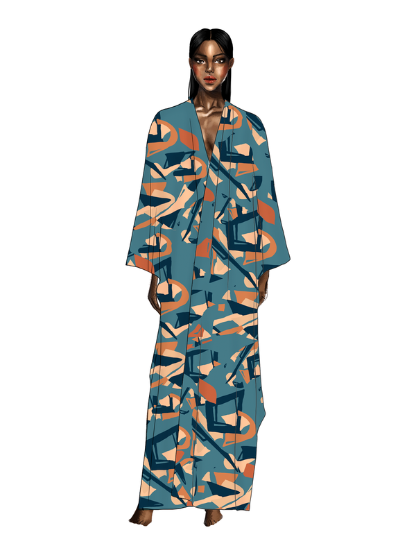 Boubou Kimono - Bwalo Teal