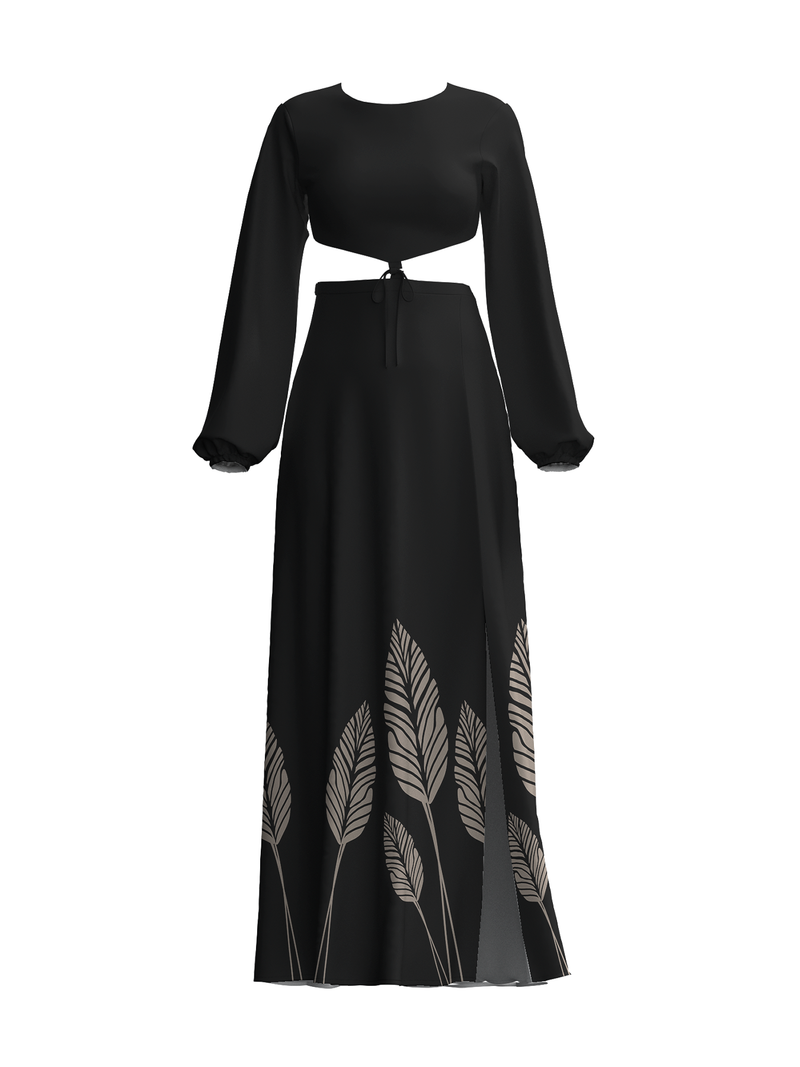 Rahma Dress - Palms Noir