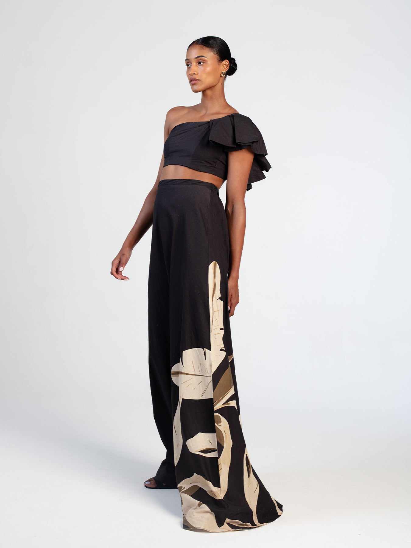 Printed Linen Dee Top - Sierra Noir