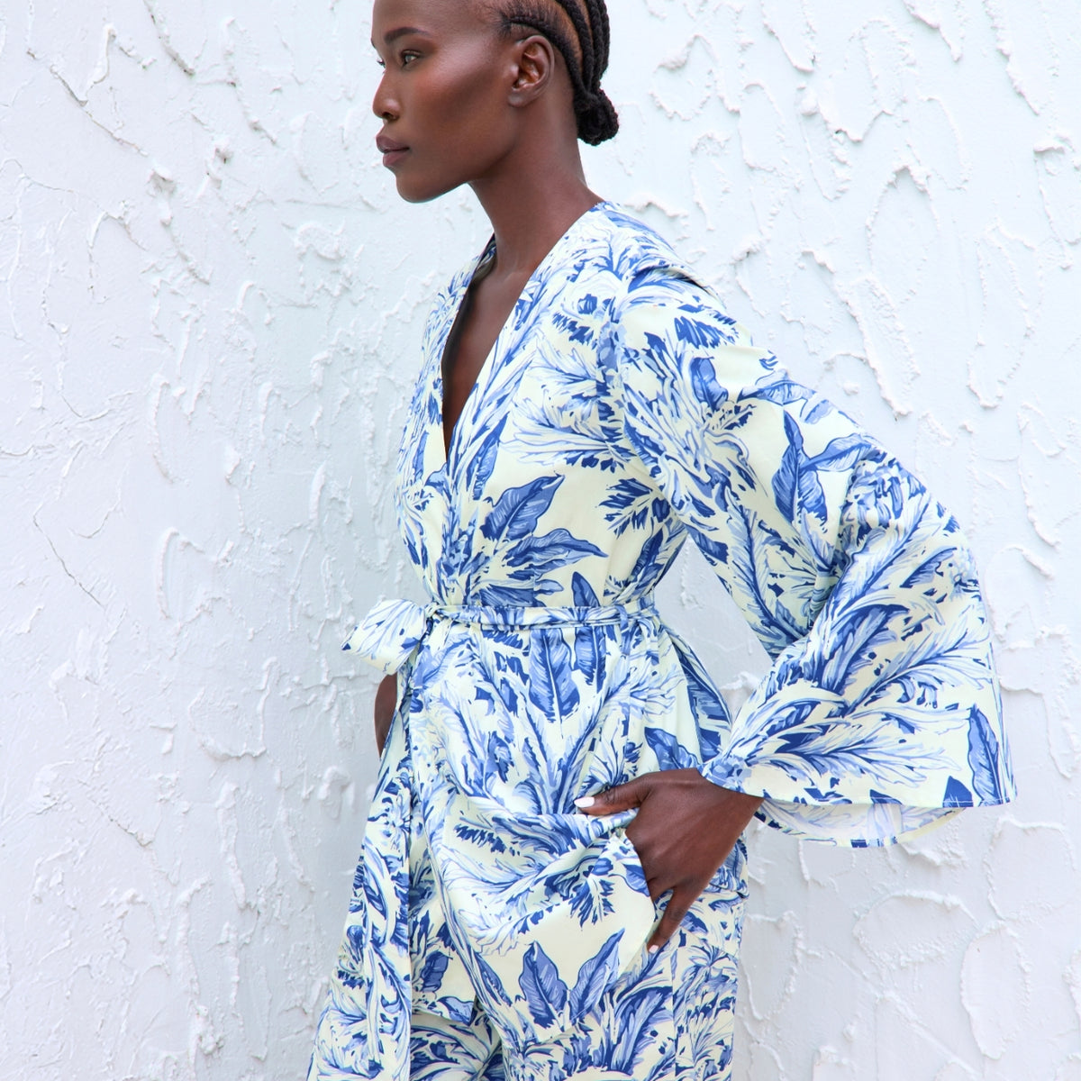 Printed Cotton Poplin Mini Kimono