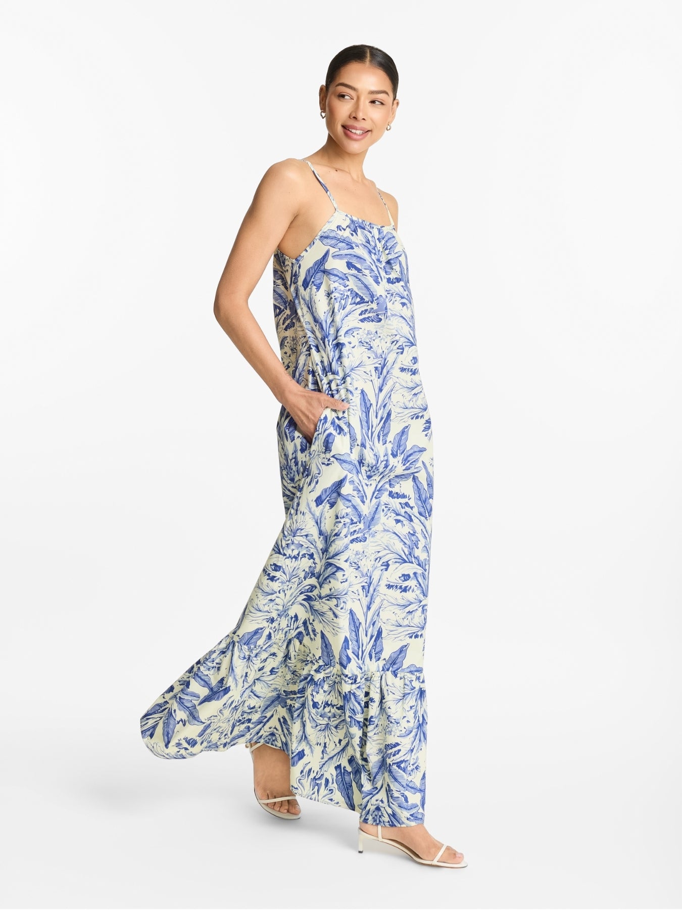 Printed Cotton Poplin Fari Dress - Toile Blu