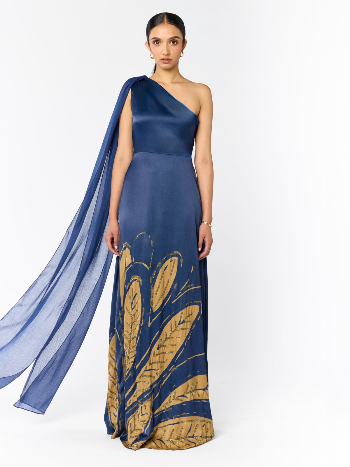 Handbeaded Ameera Dress - Fiura Navy
