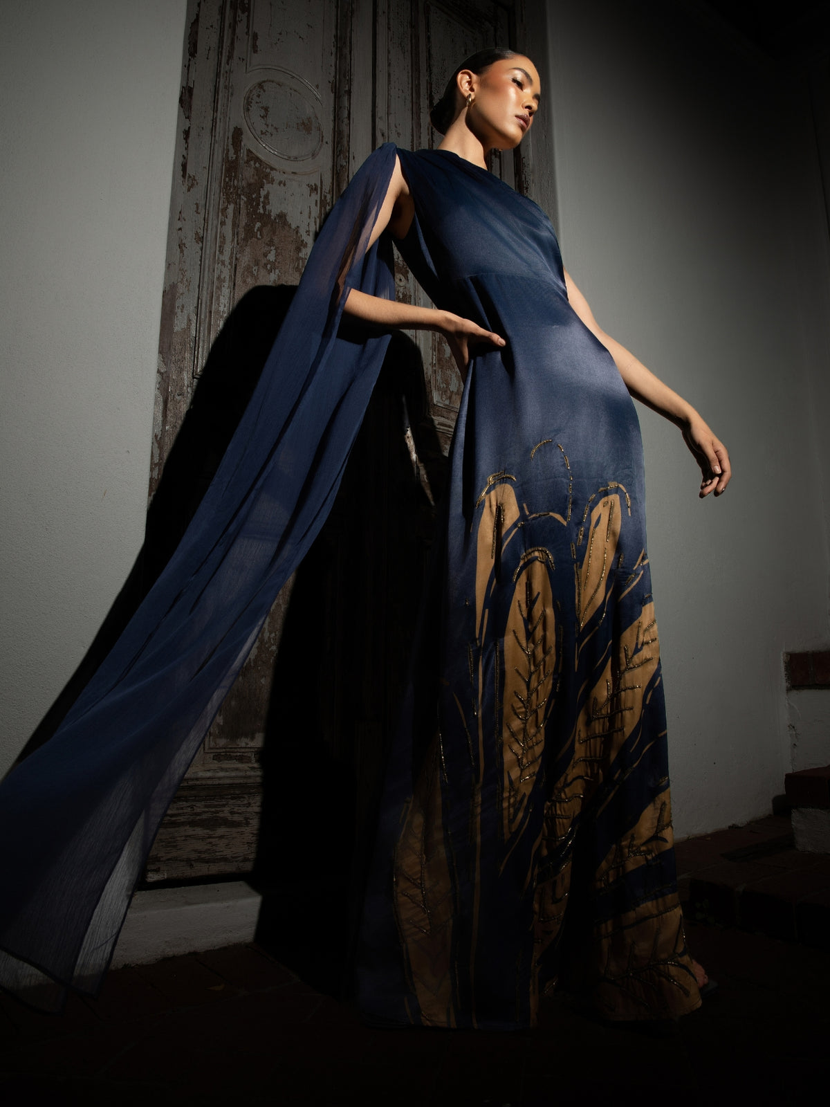 Handbeaded Ameera Dress - Fiura Navy