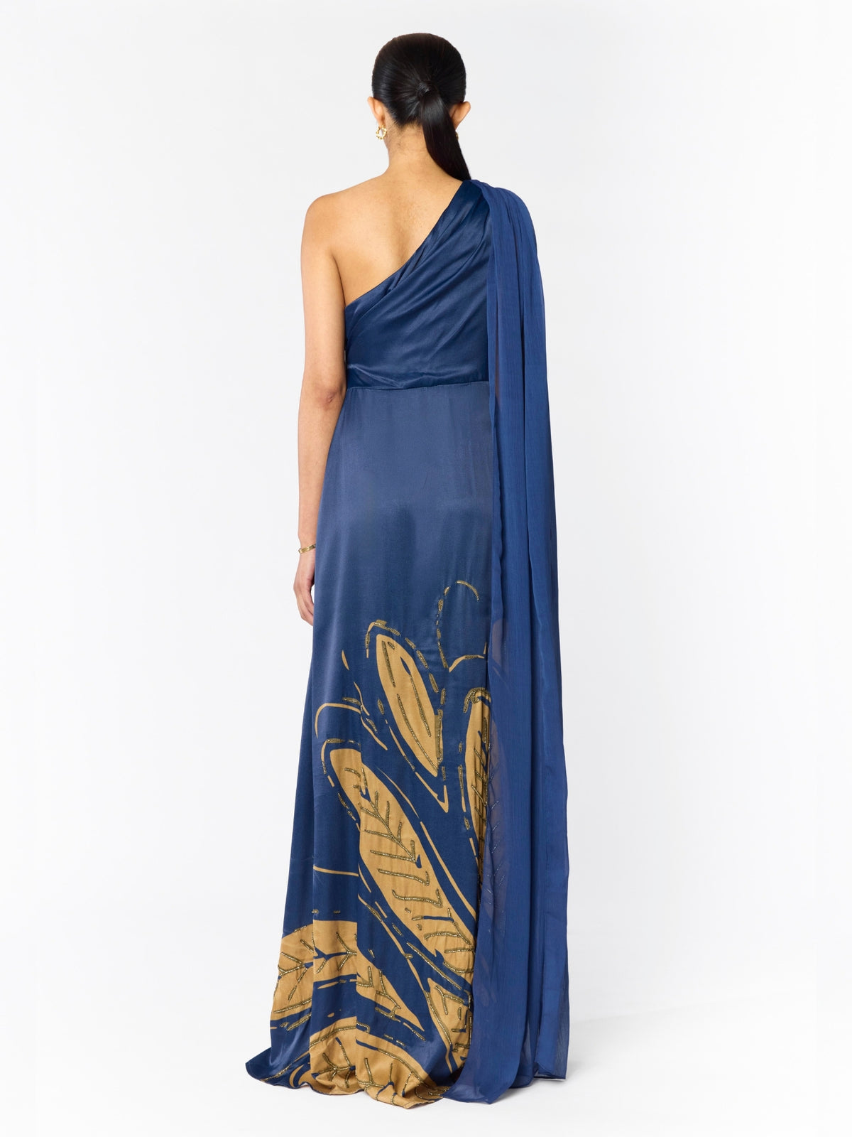 Handbeaded Ameera Dress - Fiura Navy