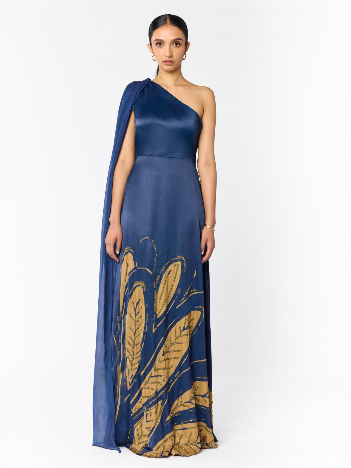 Handbeaded Ameera Dress - Fiura Navy