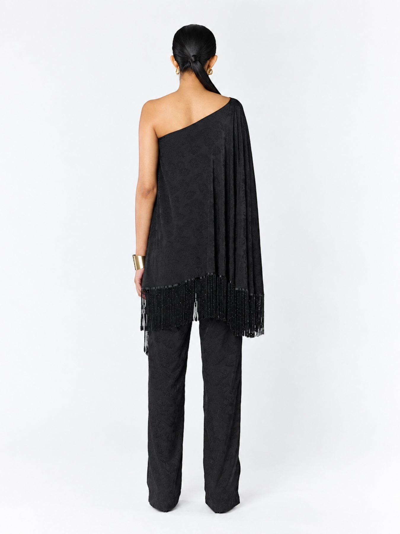 Beaded Tassel Irma Top - Zeen Noir