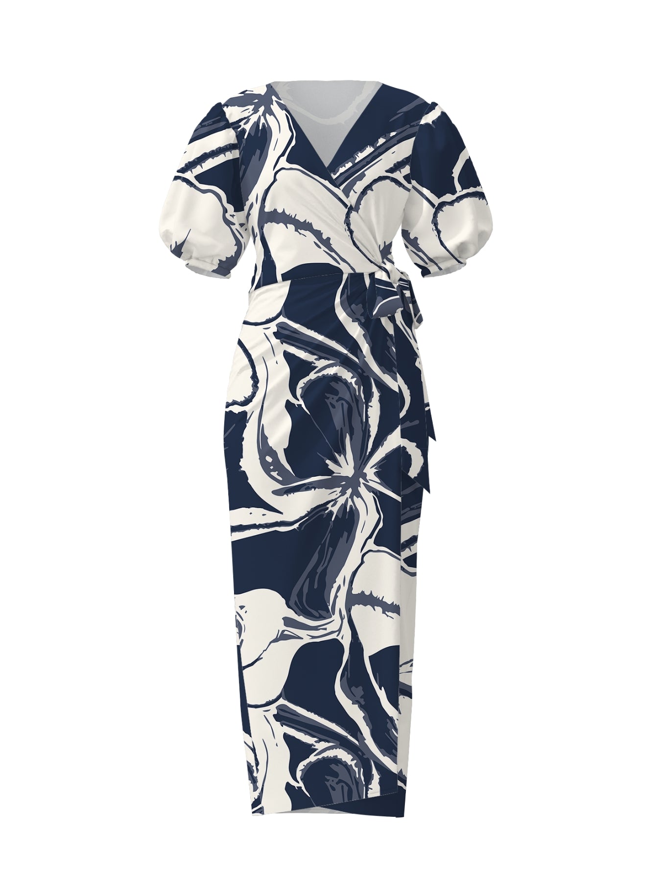 Printed Cotton Poplin Kyra Dress - Sora Navy